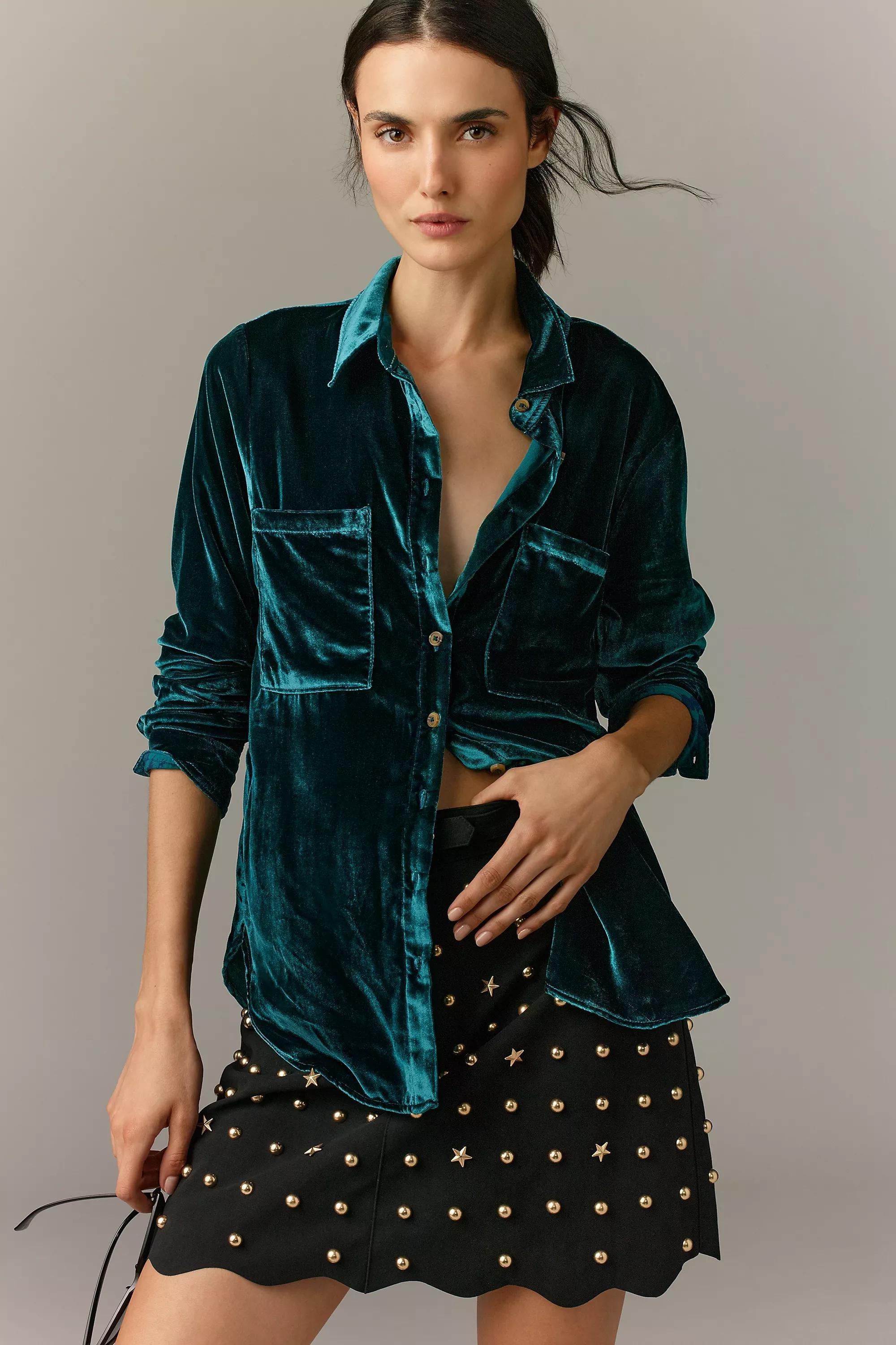 Pilcro The Hadley Relaxed Button-down Shirt , Navy, , large image number 2