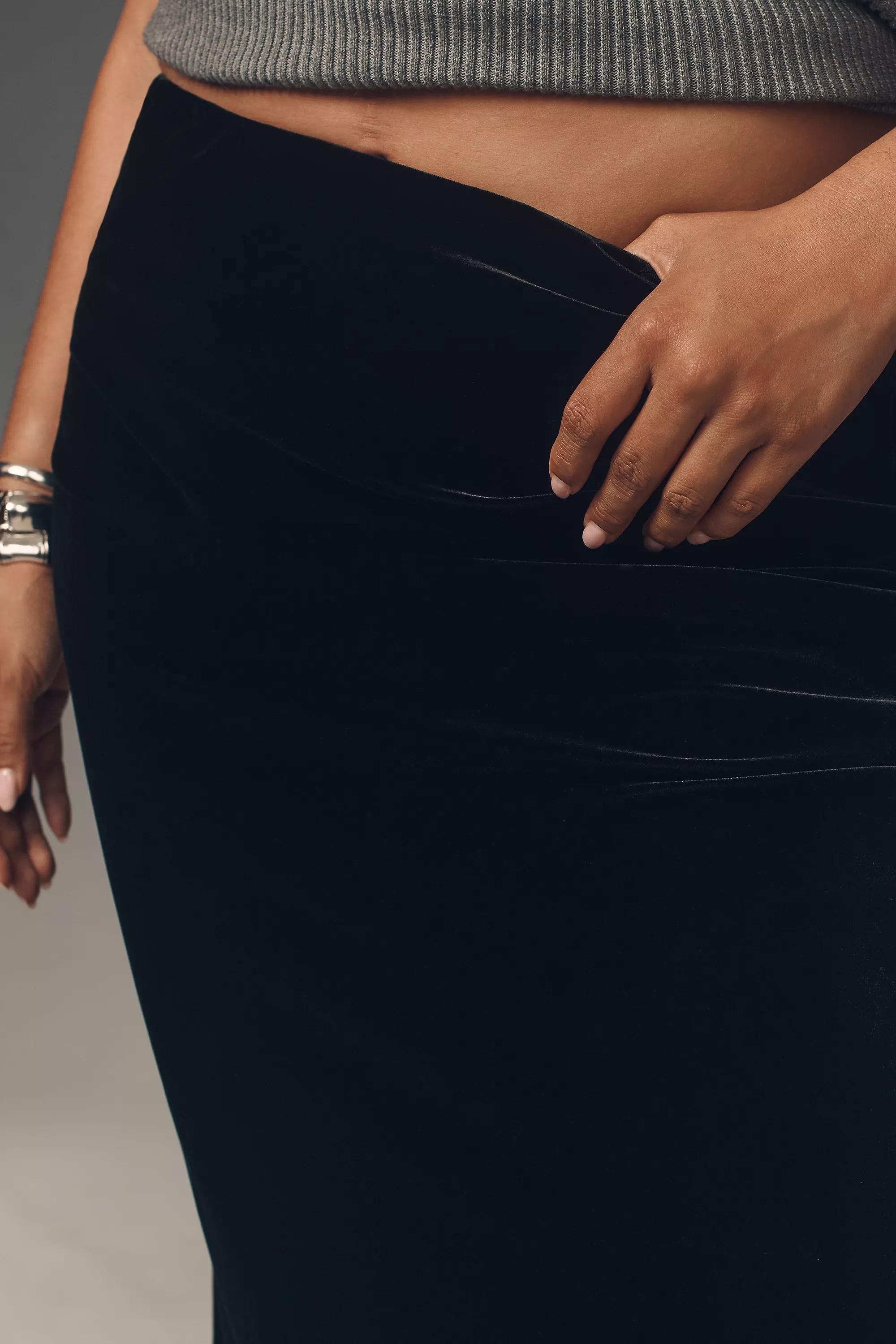 The Tilda Maxi Slip Skirt: Velvet Edition, Black, , large image number 2