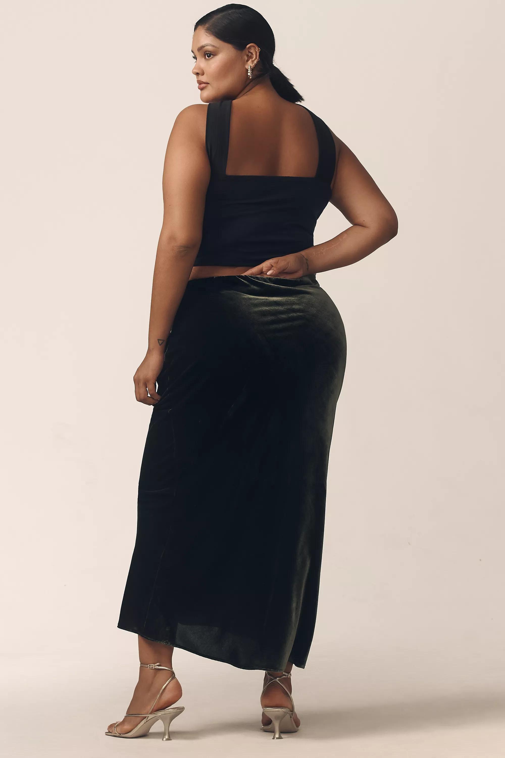 The Tilda Maxi Slip Skirt, Khaki, A501_0031, large image number 1