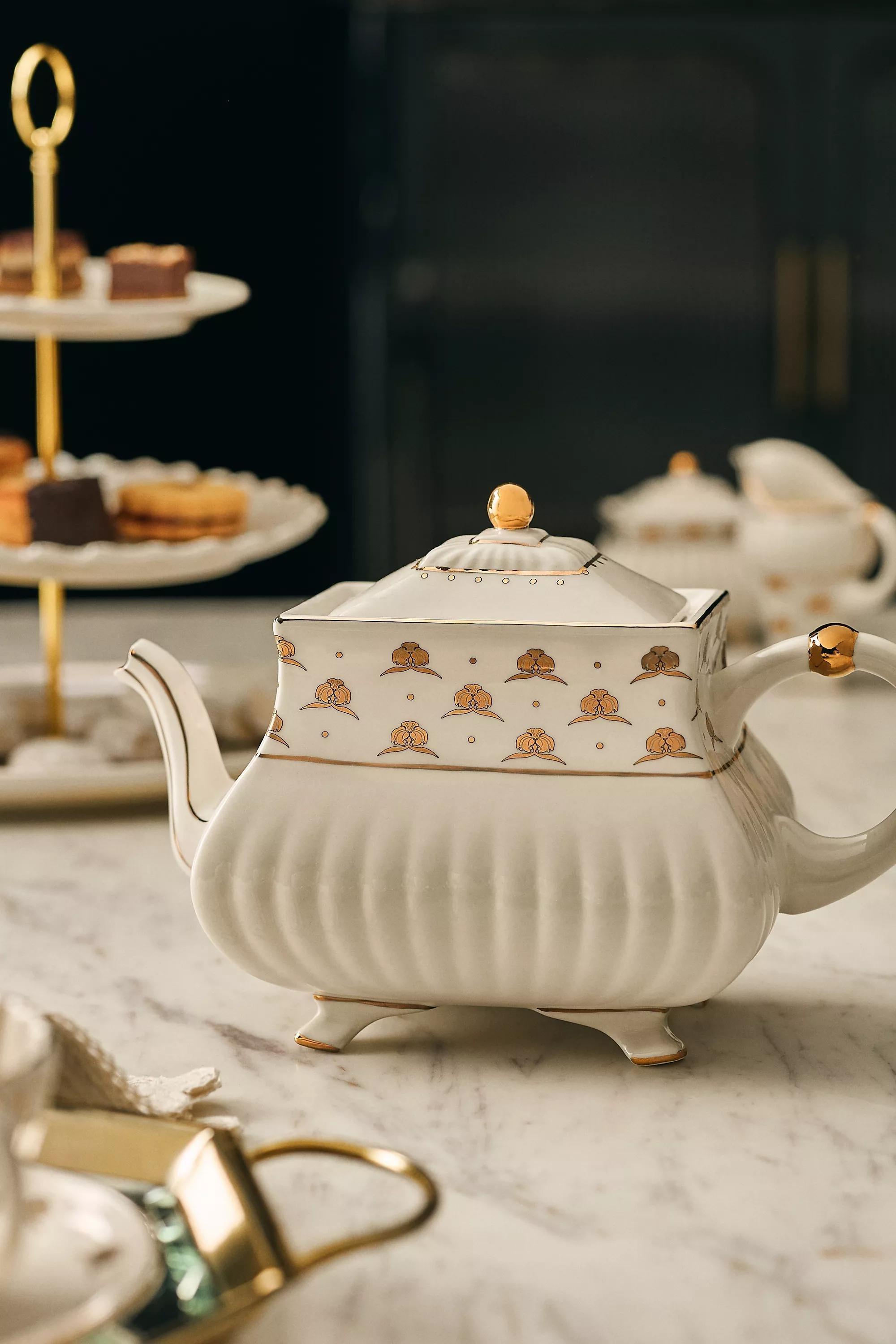 The Met X Anthropologie Stoneware Teapot, Cream, A501_0010, large image number 0