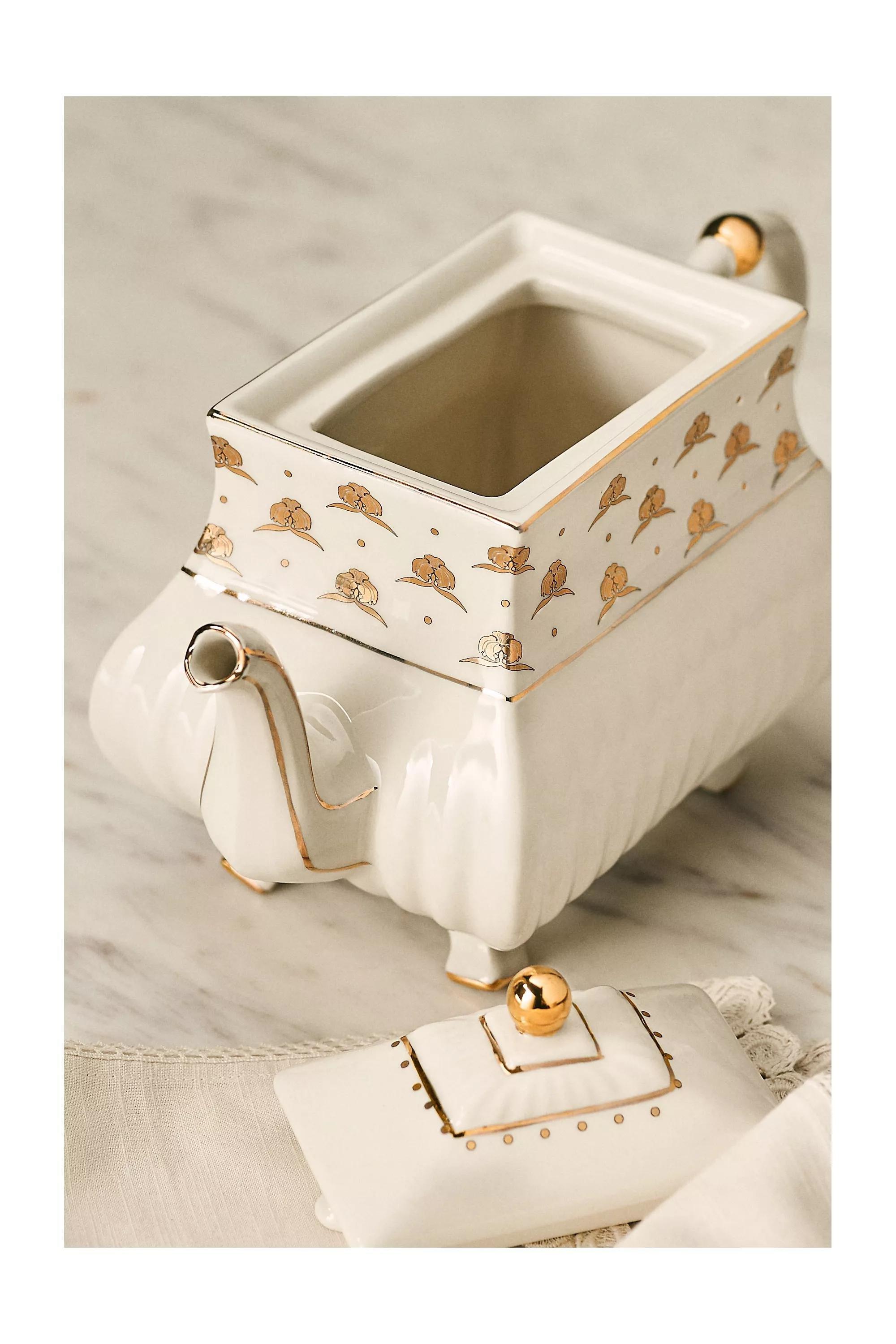 The Met X Anthropologie Stoneware Teapot, Cream, A501_0010, large image number 1