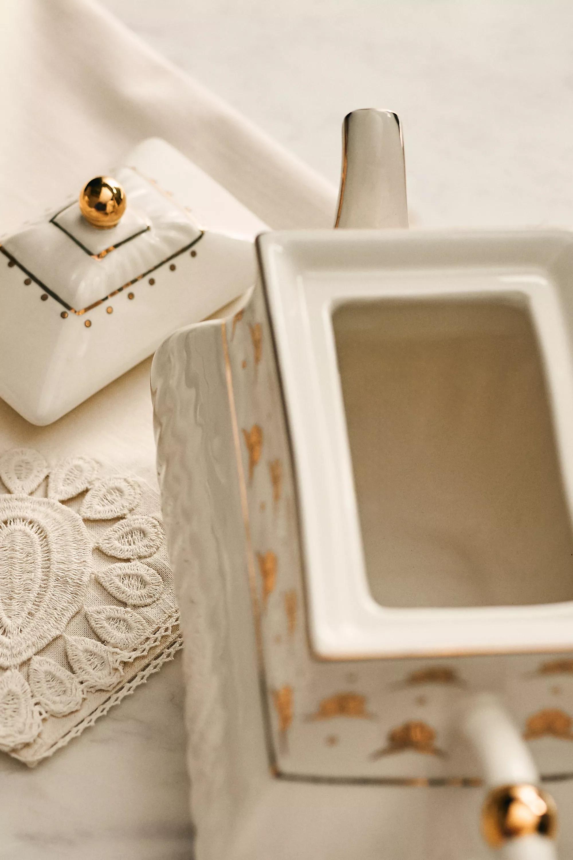 The Met X Anthropologie Stoneware Teapot, Cream, A501_0010, large image number 2
