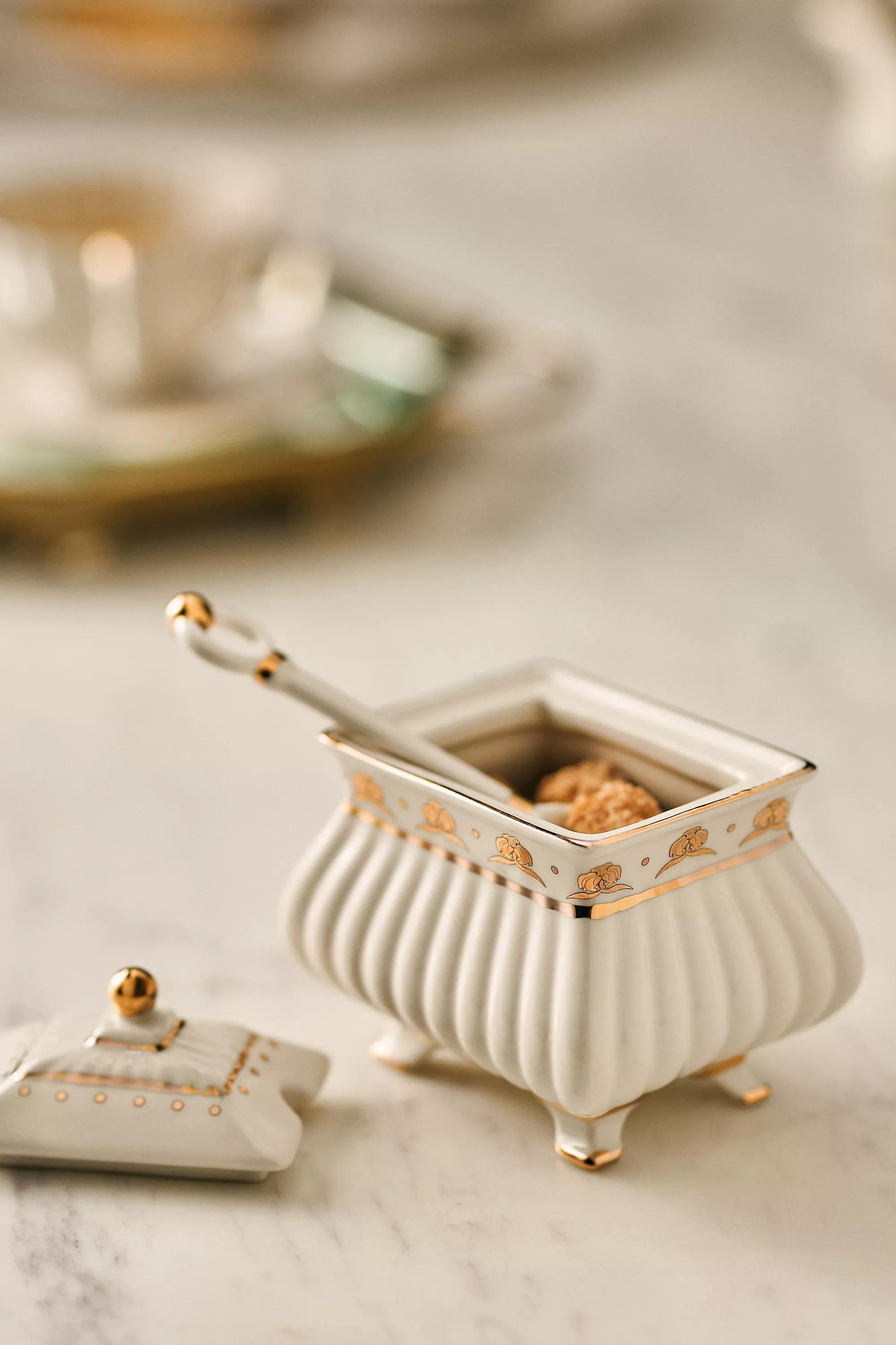 The Met X Anthropologie Stoneware Sugar Pot, Cream, A501_0010, large image number 0