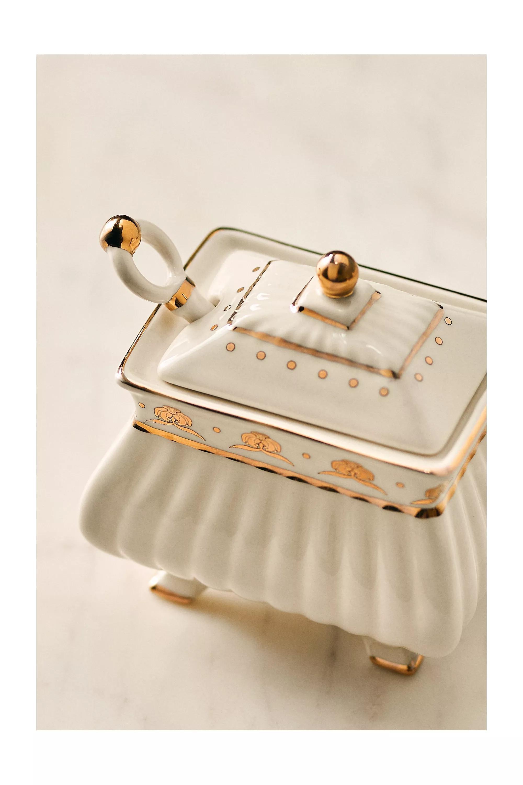 The Met X Anthropologie Stoneware Sugar Pot, Cream, A501_0010, large image number 1