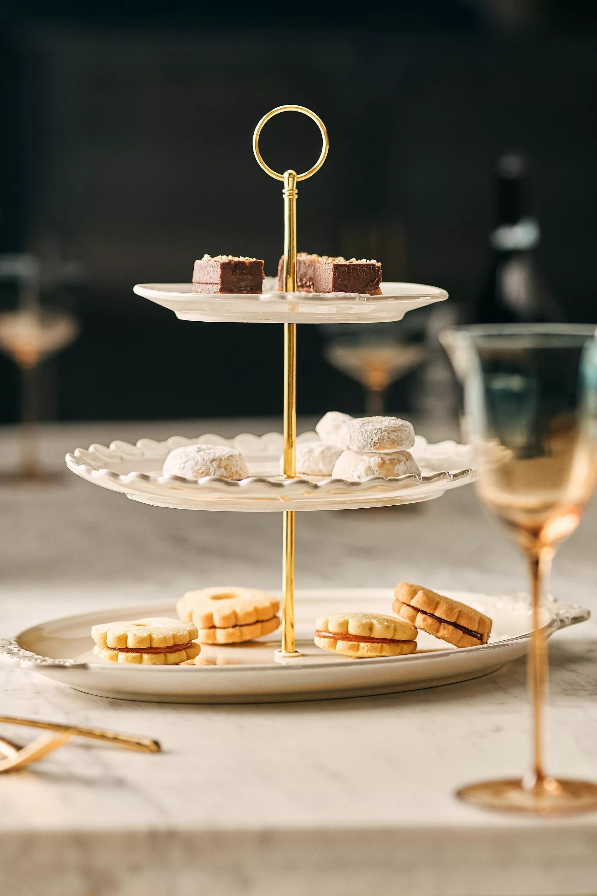 The Met X Anthropologie Stoneware Dessert Stand, Cream, A501_0010, large image number 0