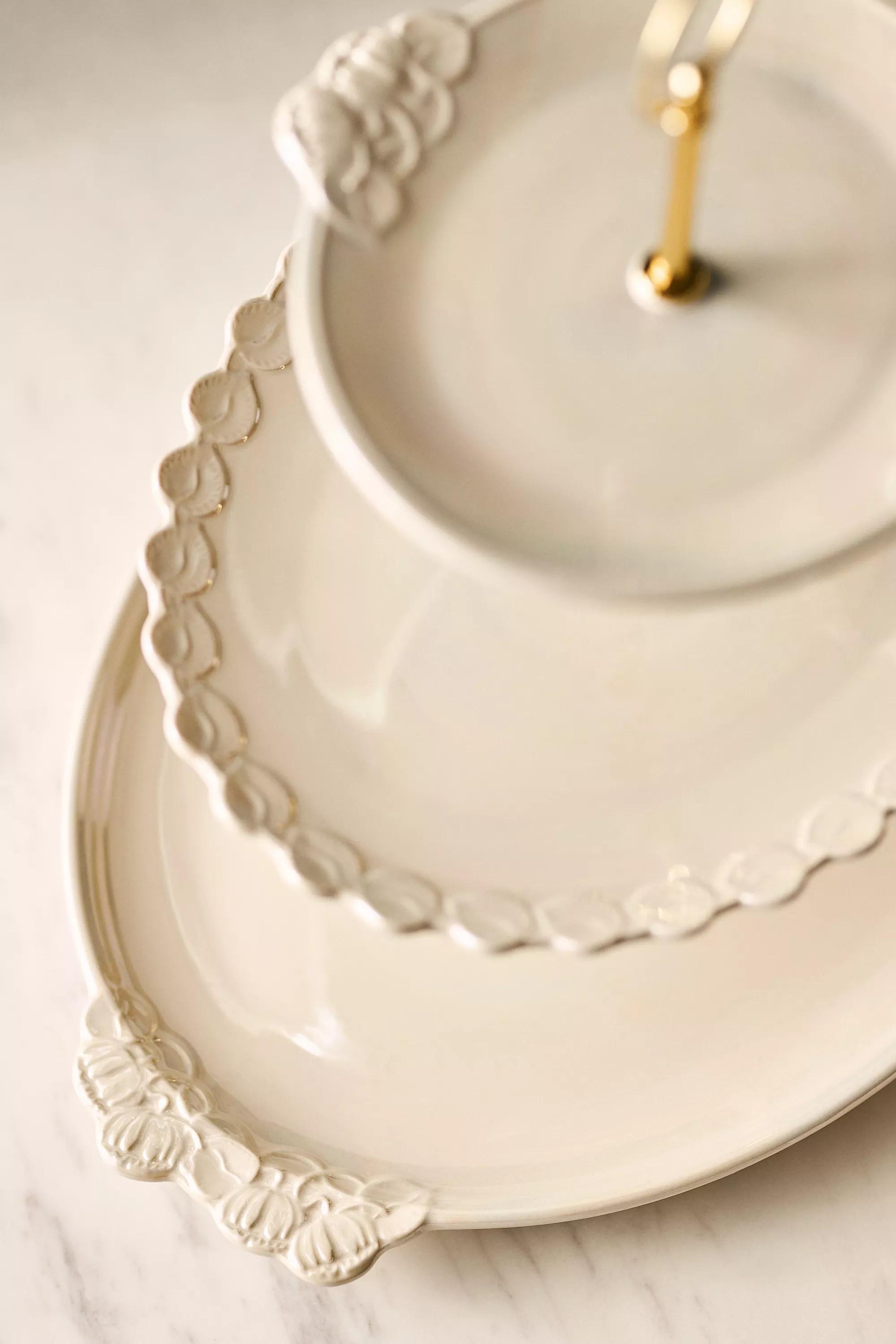 The Met X Anthropologie Stoneware Dessert Stand, Cream, A501_0010, large image number 1