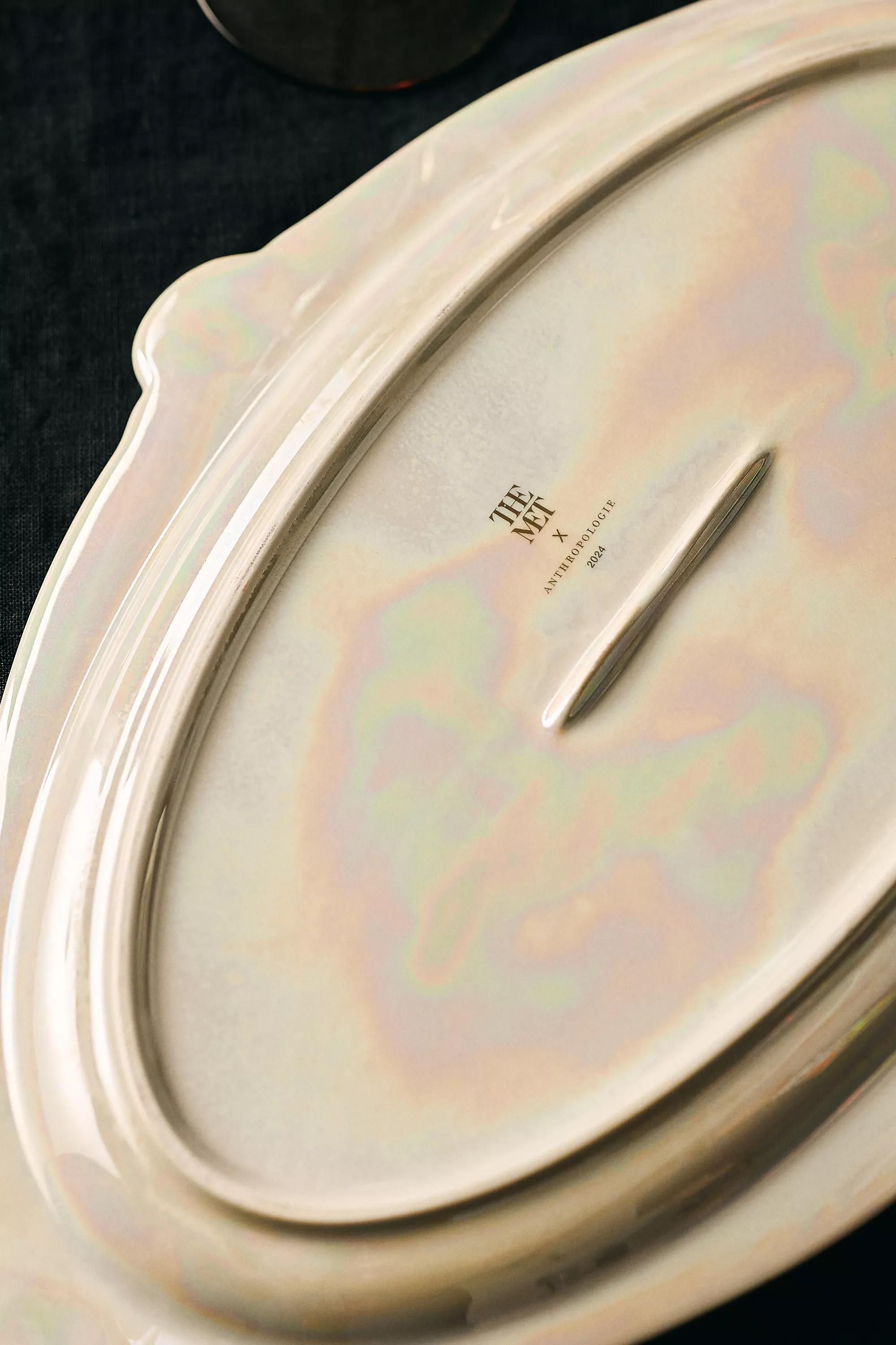 The Met X Anthropologie Stoneware Platter, Cream, A501_0010, large image number 1