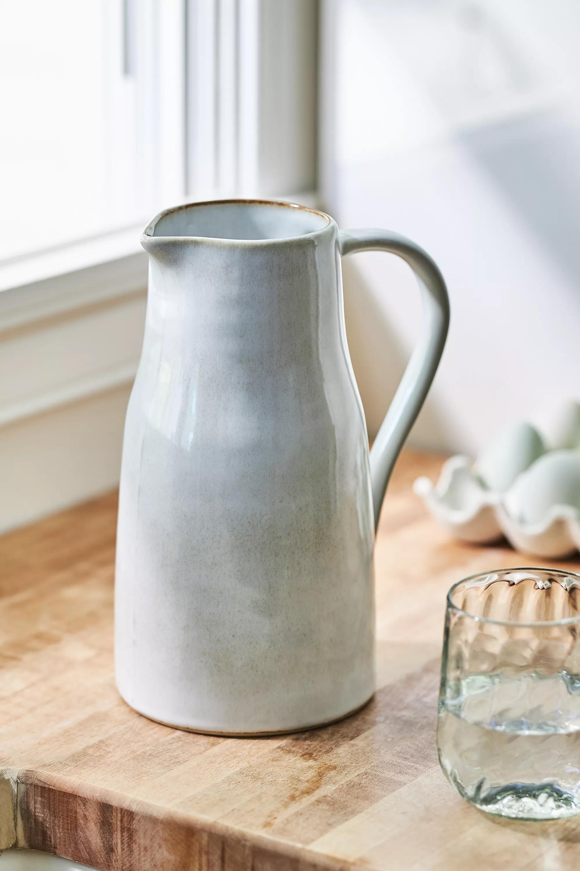 Ginny Portuguese Stoneware Pitcher, Cream, A501_0011, large image number 0