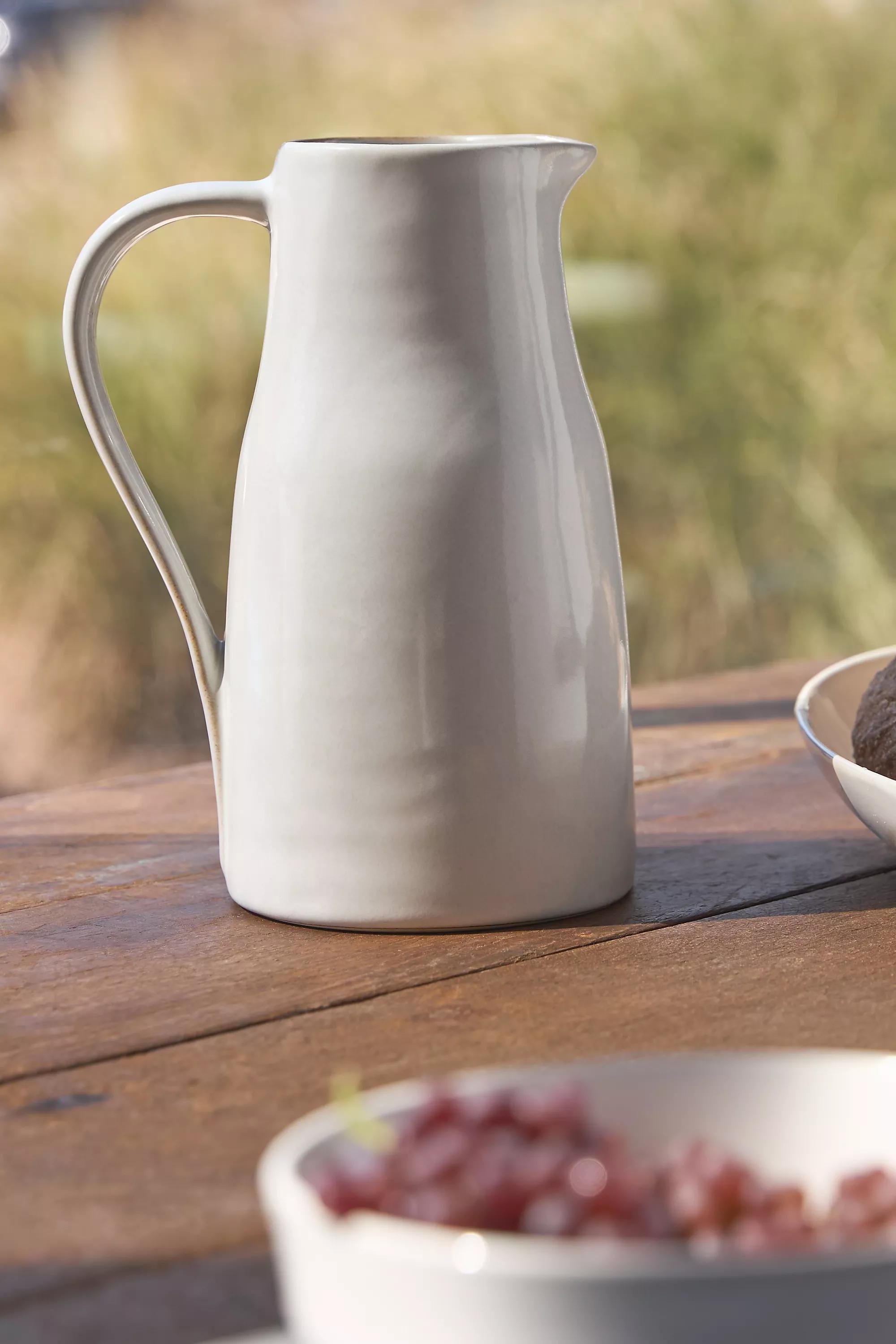 Ginny Portuguese Stoneware Pitcher, Cream, A501_0011, large image number 1