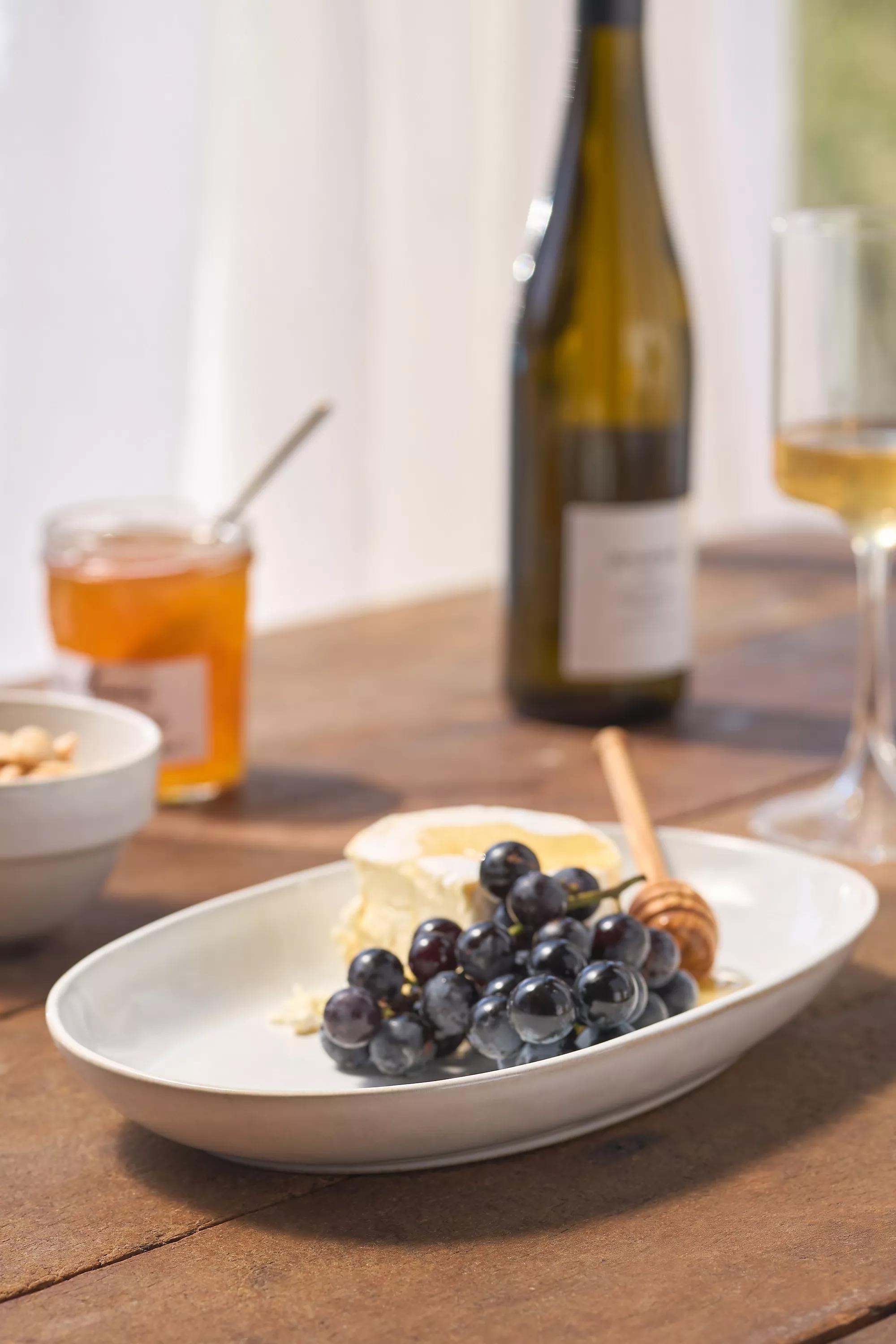 Ginny Portuguese Stoneware Small Platter, White, A501_0011, medium