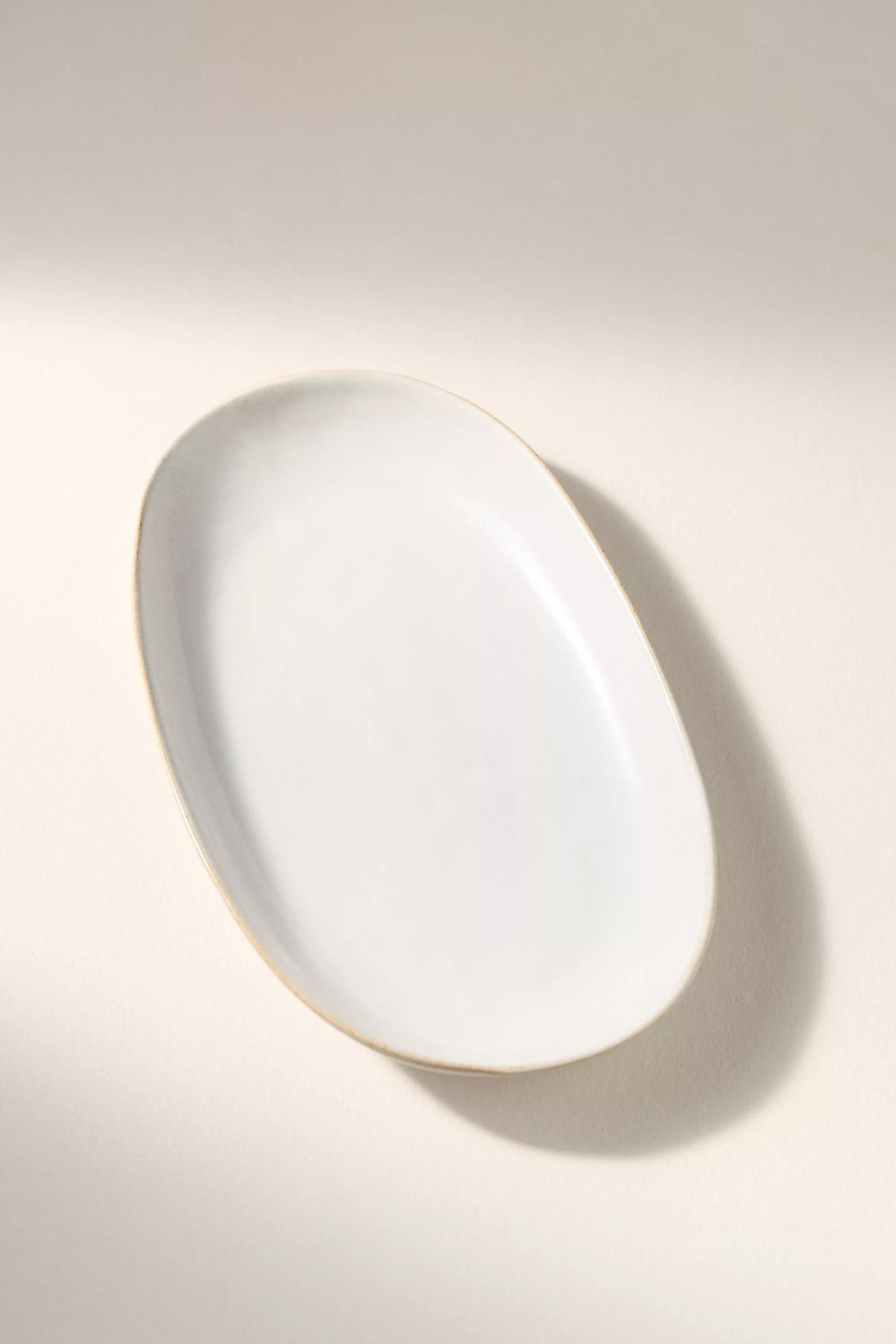 Ginny Portuguese Stoneware Small Platter, White, A501_0011, large image number 2