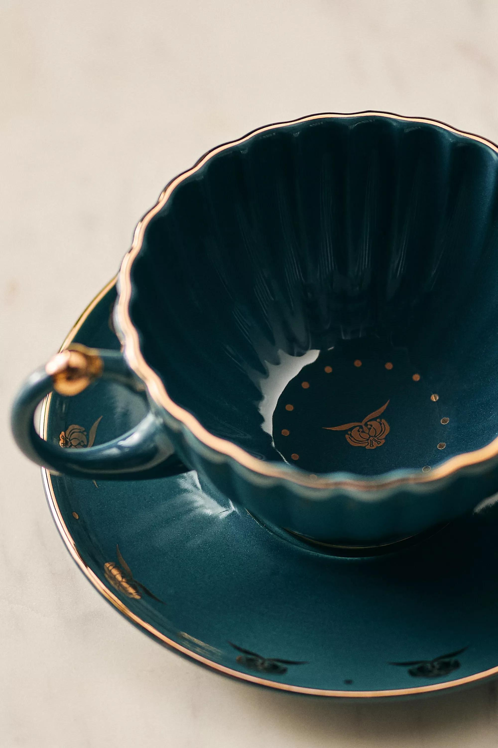 The Met X Anthropologie Stoneware Teacup & Saucer Set, Multicolour, A501_0099, large image number 2