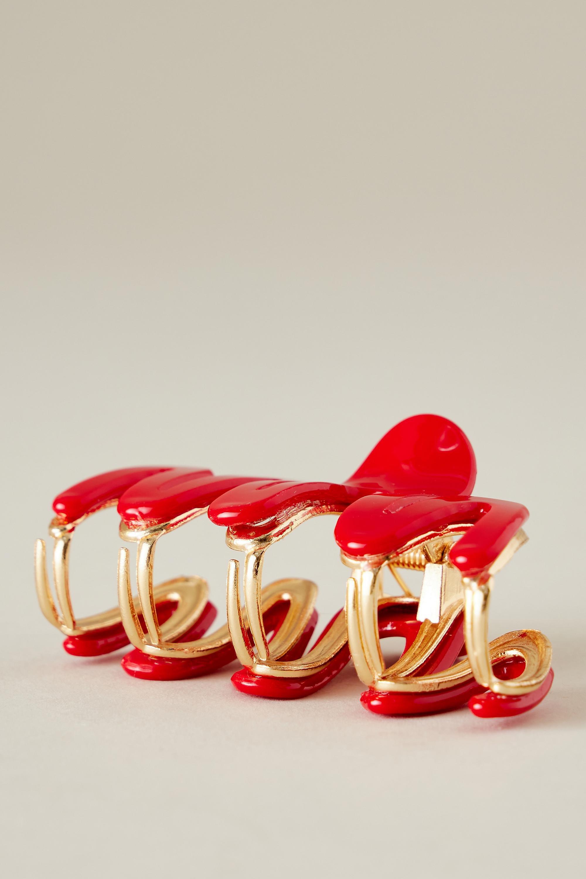 RED Squiggle Hair Claw Clip, A501_0060, large image number 1