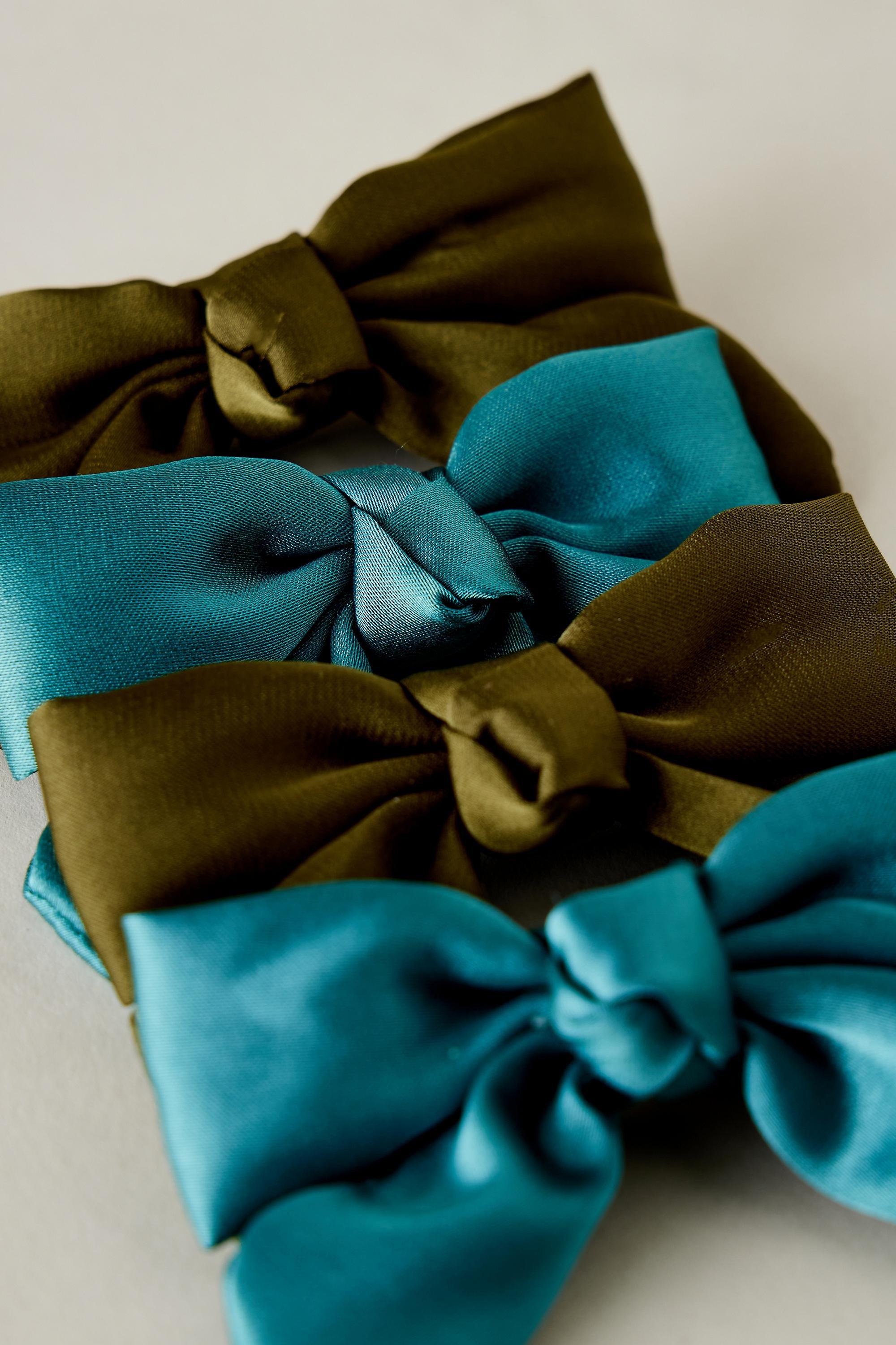 Satin Bow Hair Clips, Set Of 2, A501_0230, large image number 1