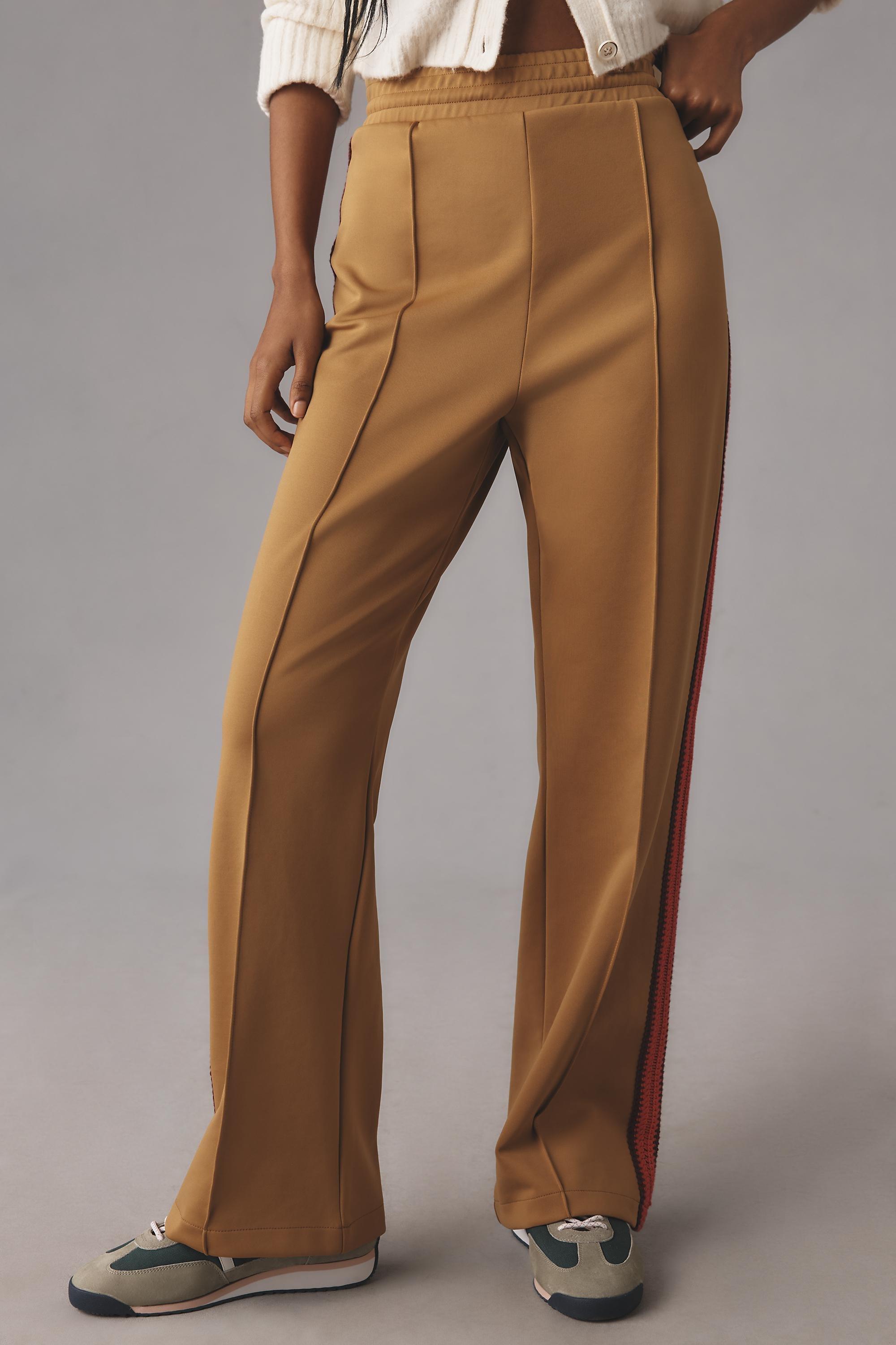 Anthropologie Striped Casual Trousers, Beige, , large image number 1