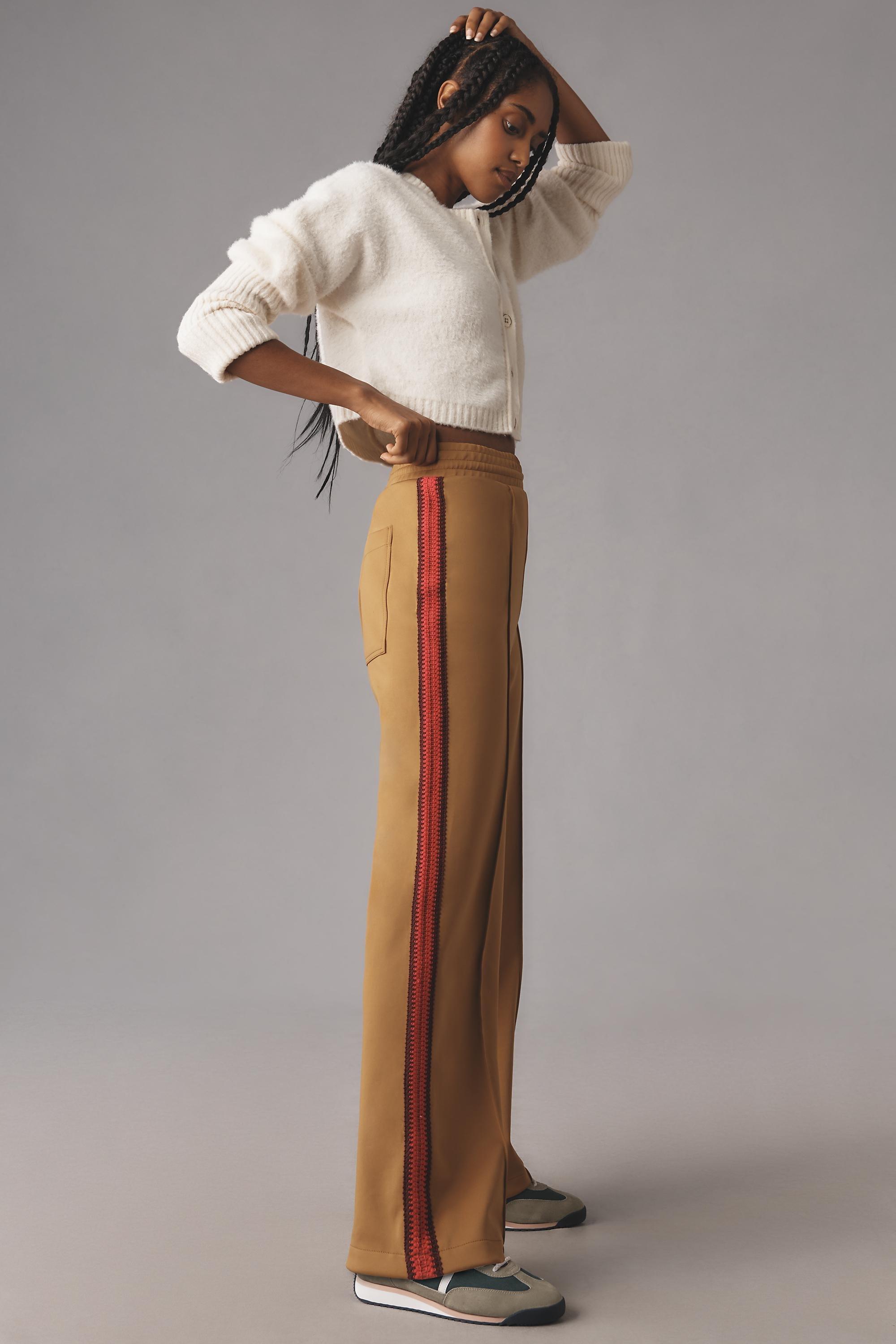 Anthropologie Striped Casual Trousers, Beige, , large image number 2