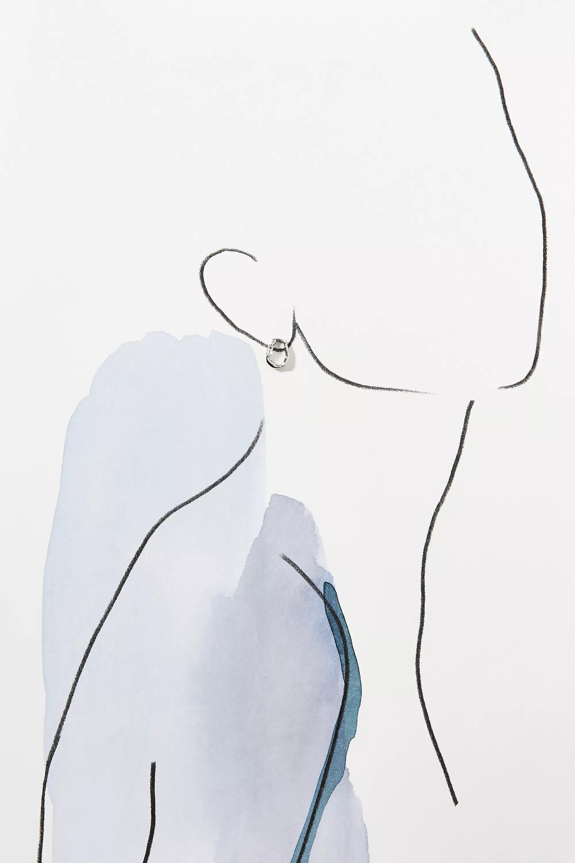 Anthropologie Long Heart Post, Gold, A501_0070, medium