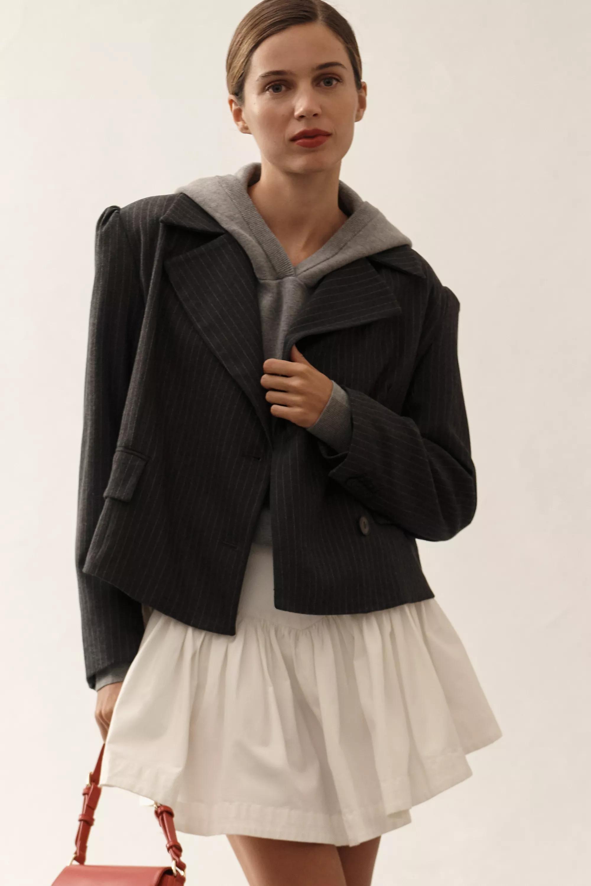 Anthropologie Plain Oversized, Grey, , medium