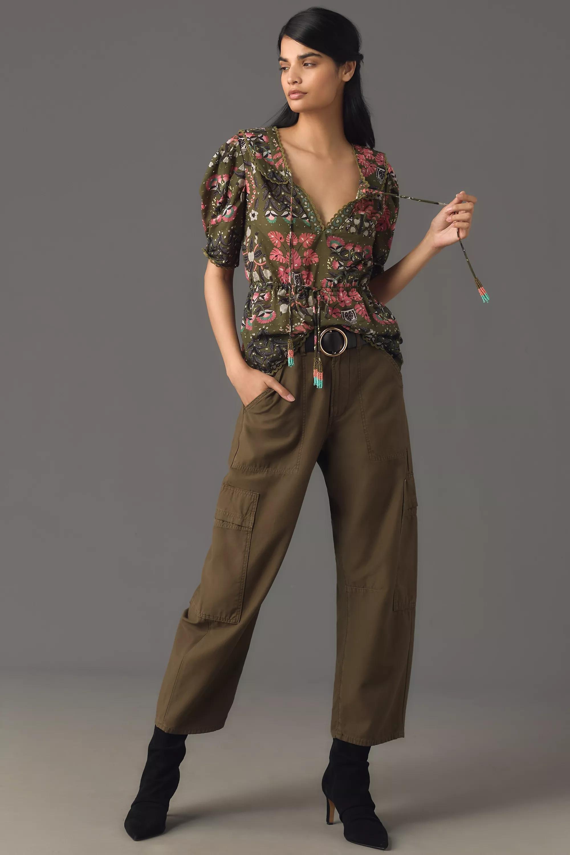 Farm Rio Puff-Sleeve Babydoll Blouse, Multicolour, , large image number 1