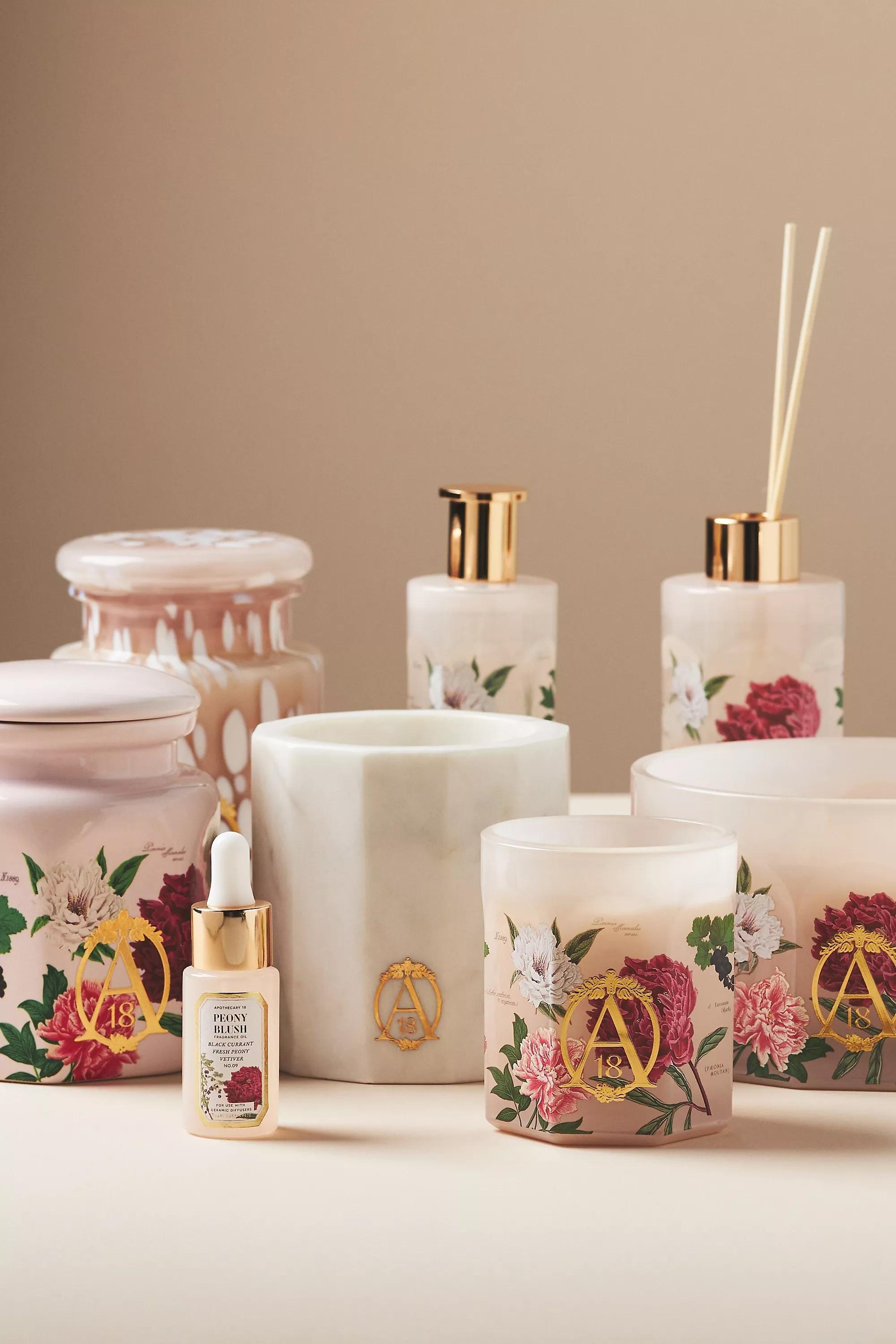 PINK Apothecary 18 Floral Peony Blush Ceramic Jar Candle, A501_0066, large image number 0