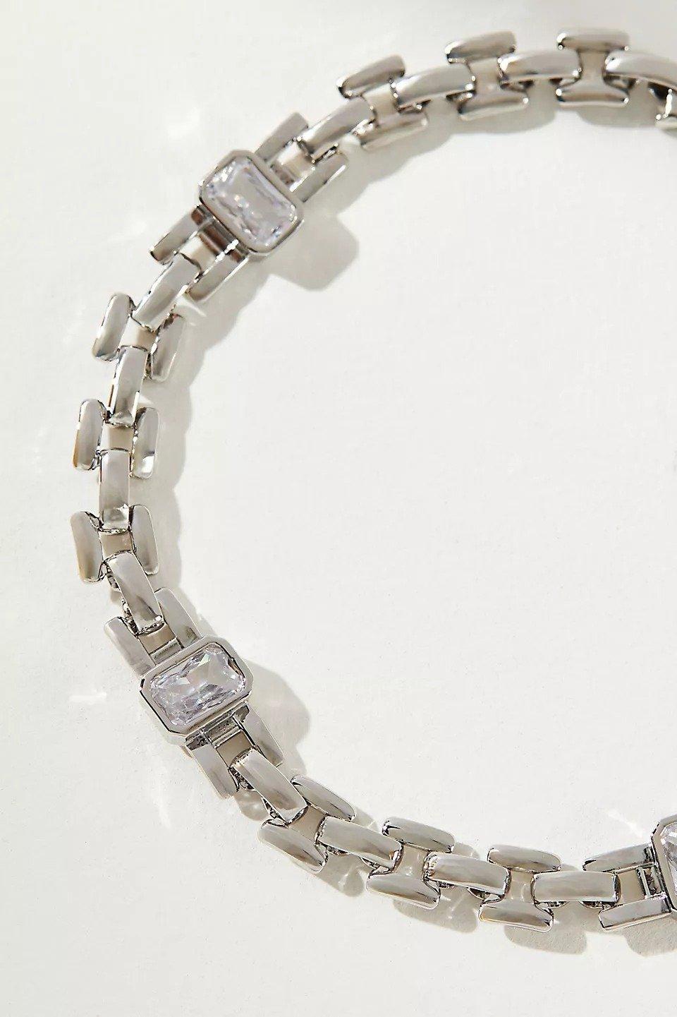 Anthropologie Link Bracelet, Silver, A501_0070, large image number 1