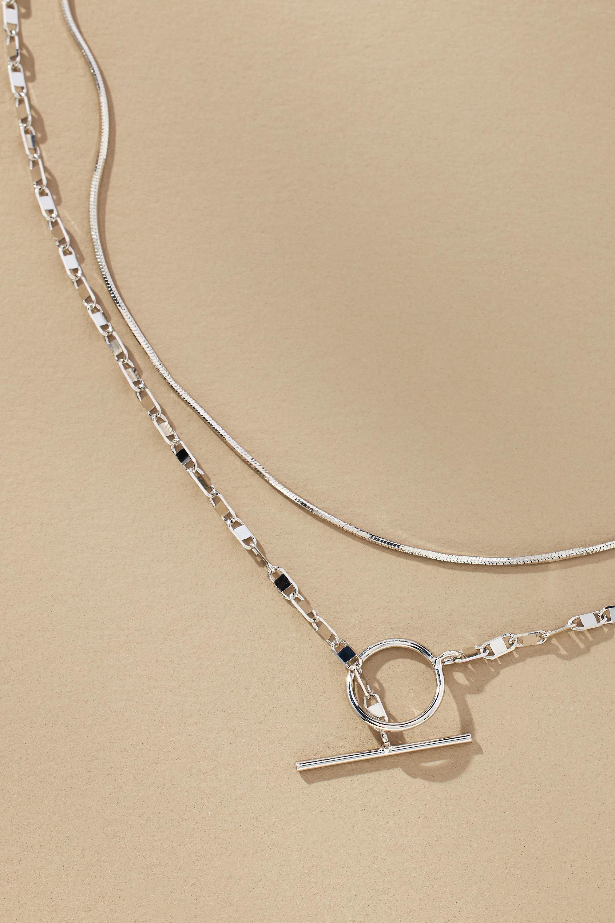 SLVR Layered Pull-Through Toggle Necklace, A501_0007, large image number 1