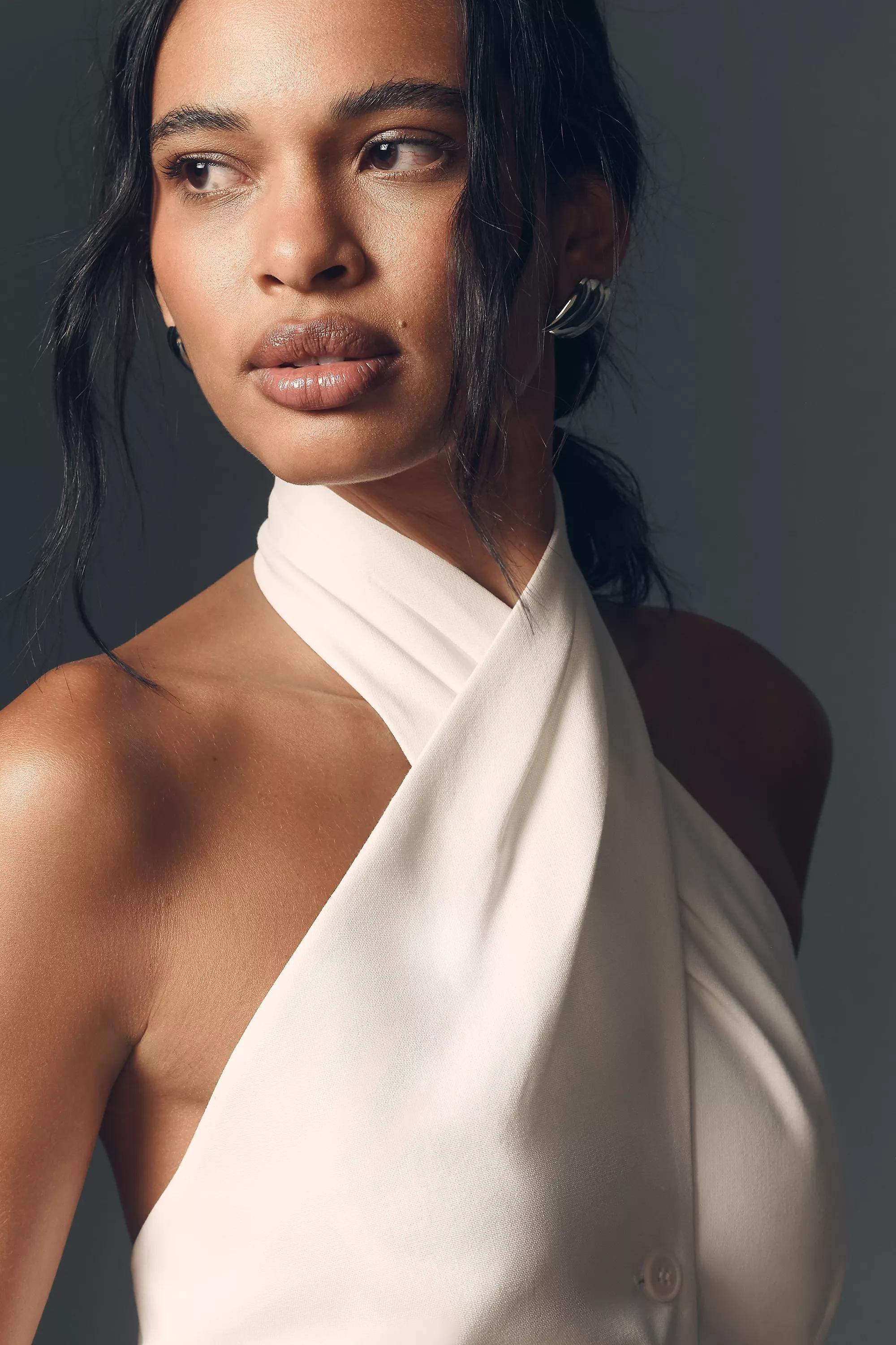Mare Mare Cross-Neck Halter Top2, White, , large image number 3