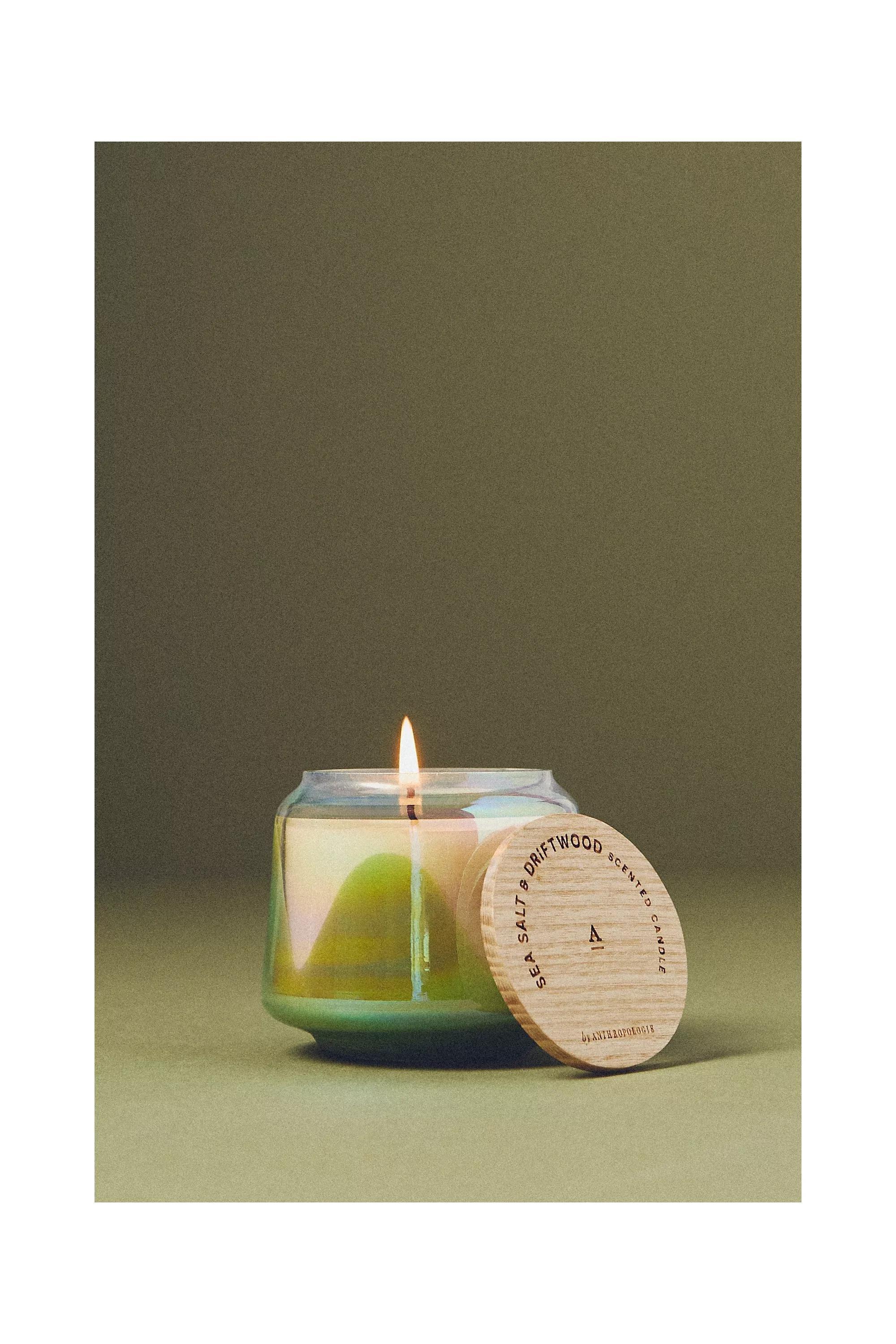 LIGHT GREEN The Gather Candle by Anthropologie: Sea Salt & Driftwood, A501_0237, large image number 0