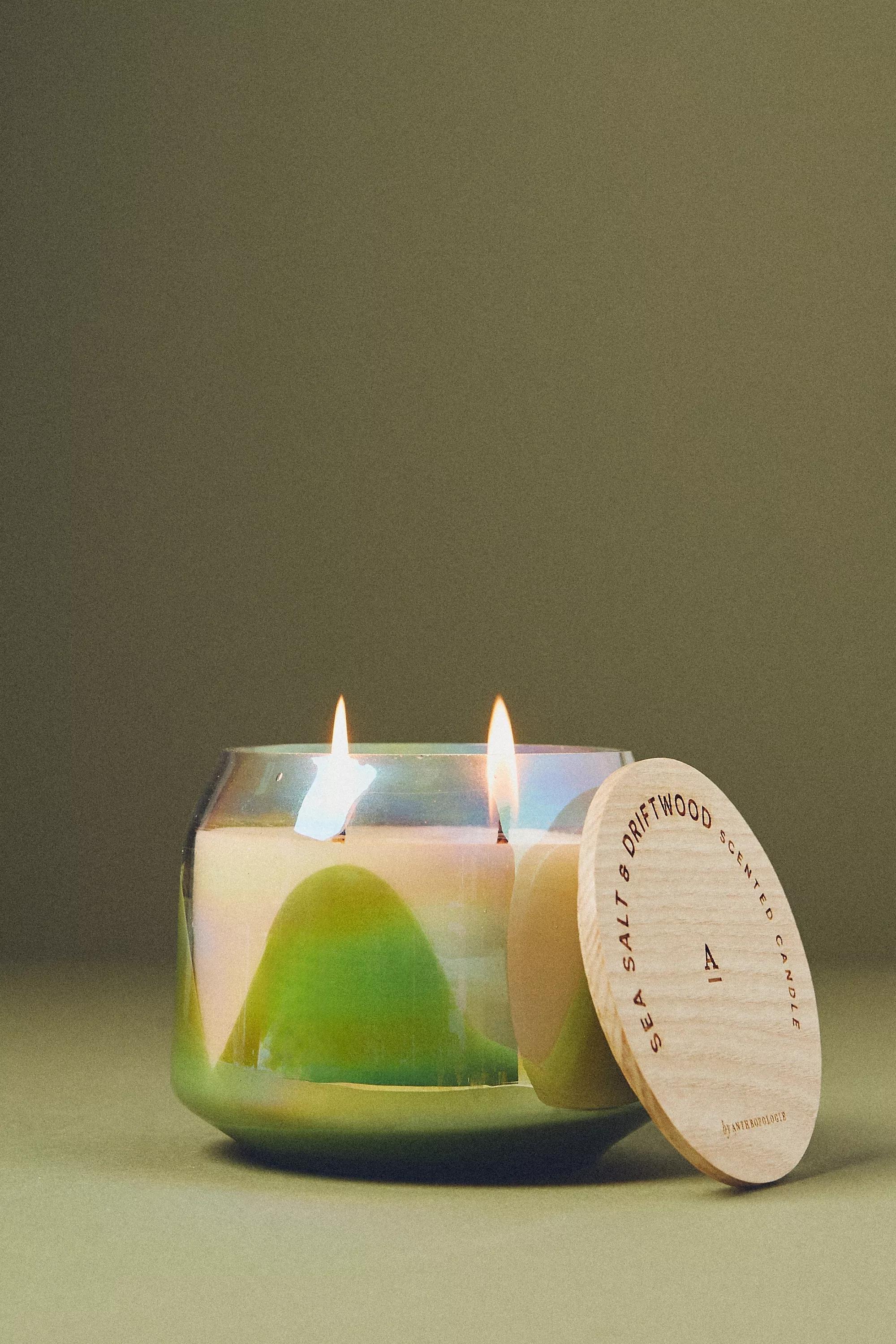 LIGHT GREEN The Gather Candle by Anthropologie: Sea Salt & Driftwood, A501_0237, large image number 2