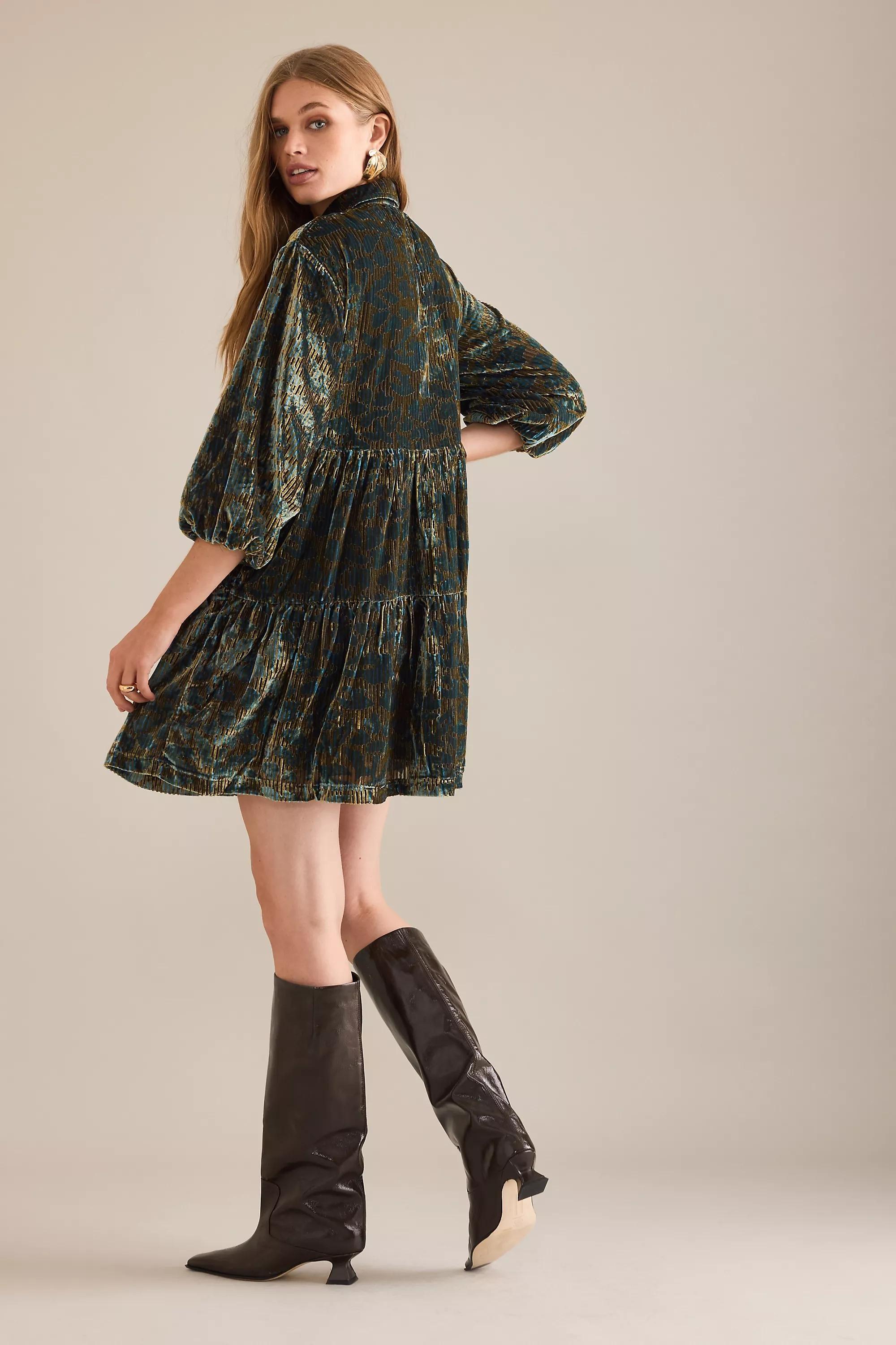 By Maeve The Bettina Tiered Shirt Dress, Green, A501_0230, large image number 2