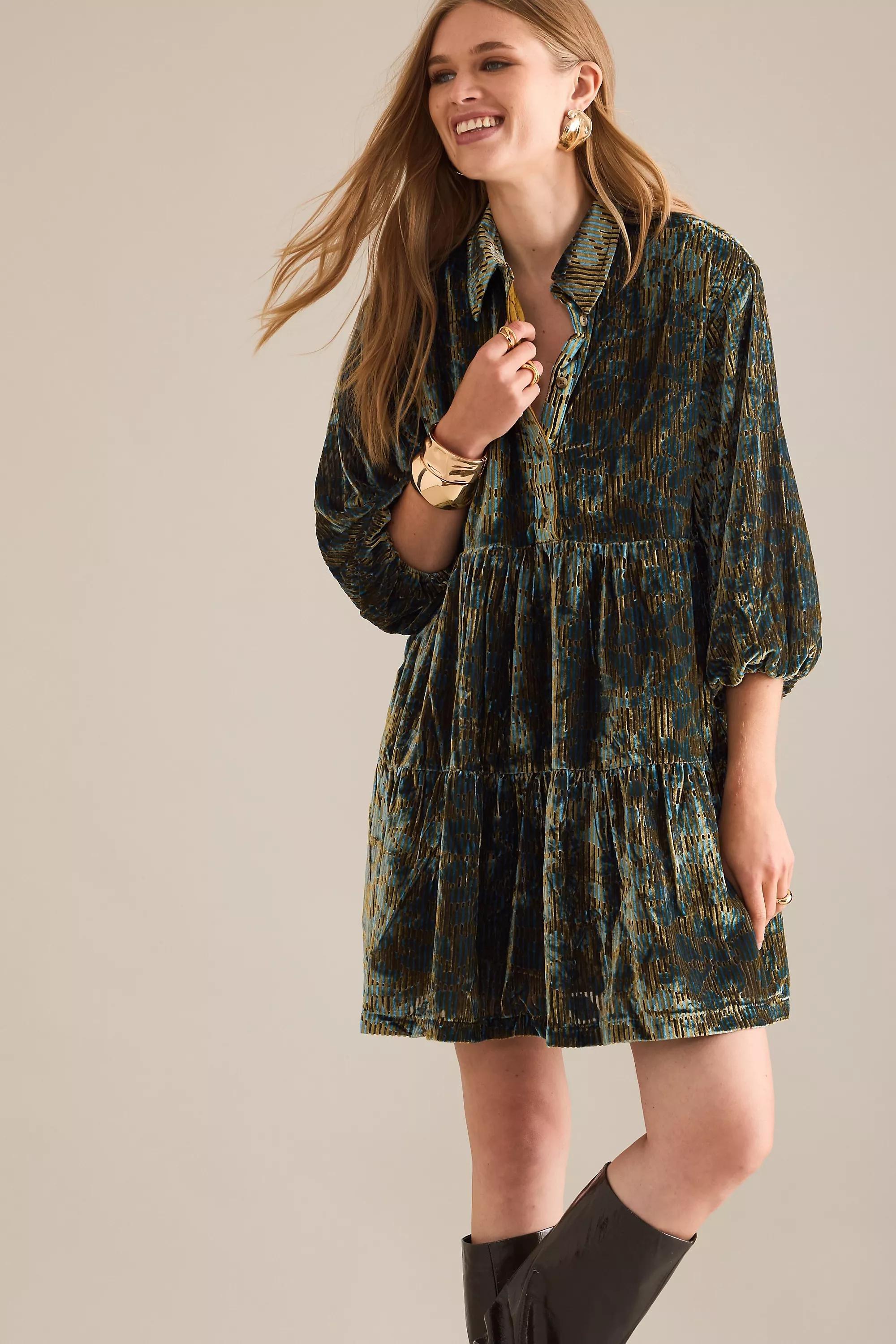 By Maeve The Bettina Tiered Shirt Dress, Green ', A501_0230, large image number 6