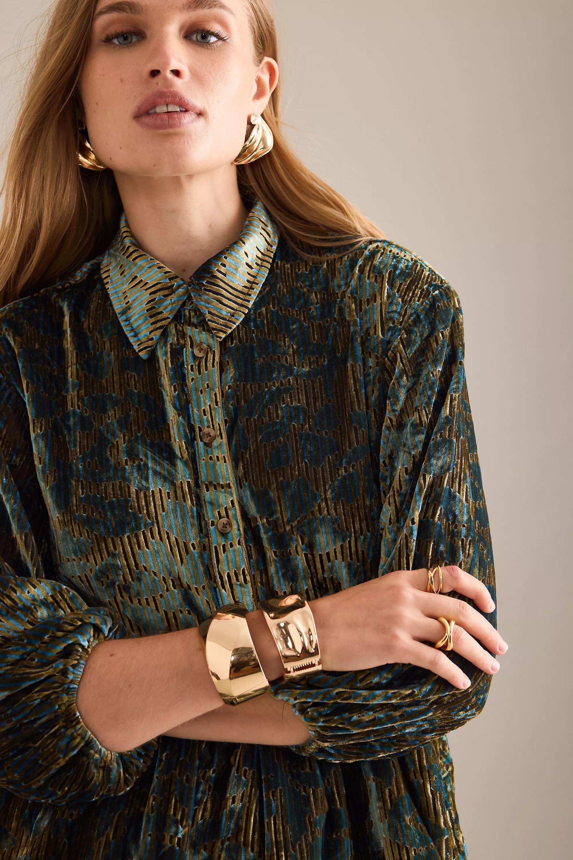 By Maeve The Bettina Tiered Shirt Dress, Green, A501_0230, large image number 7