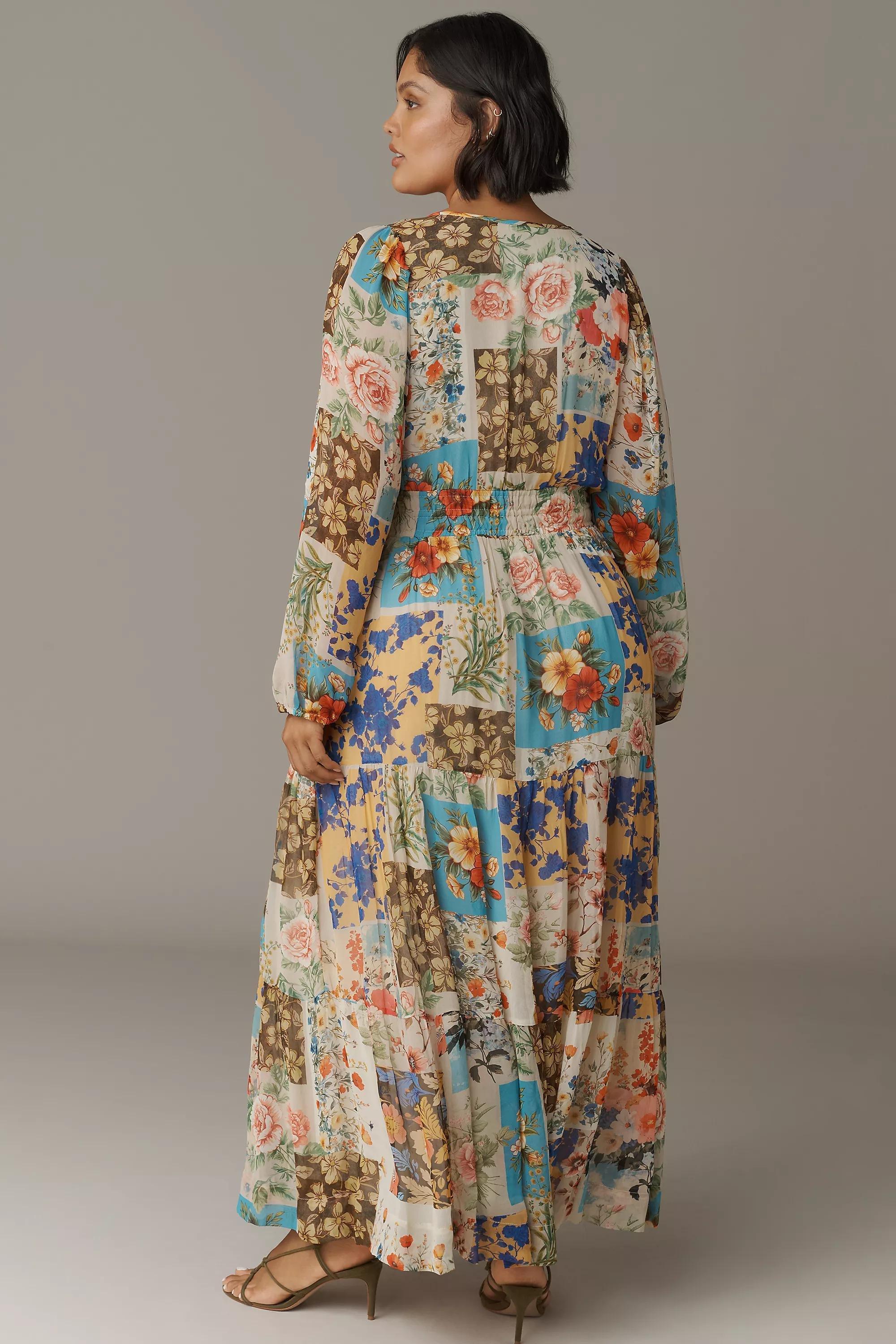 The Somerset Long-Sleeve Maxi Dress, White, Cream, large image number 5