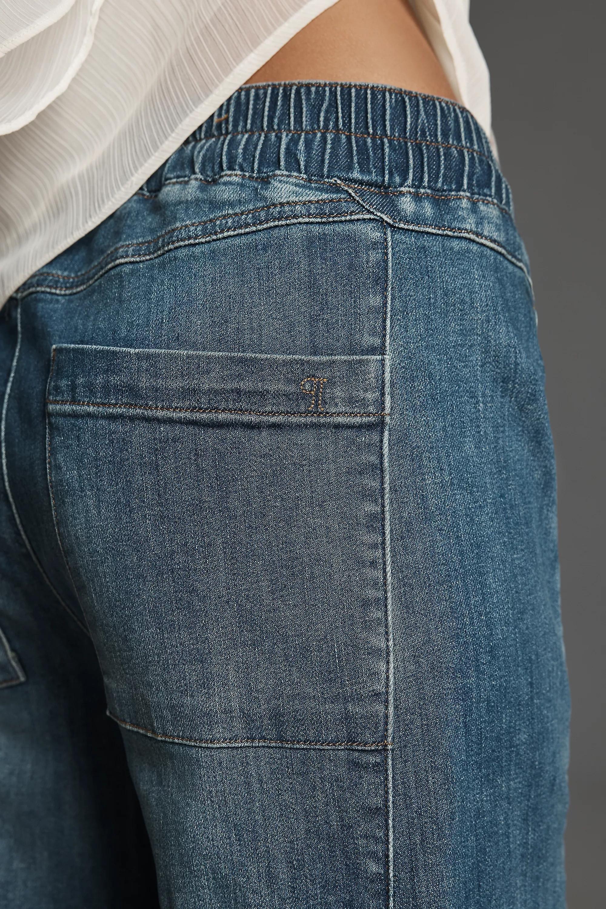 DENIM MEDIUM BLUE The Izzie Relaxed Pull-On Barrel Jeans by Pilcro, , large image number 3