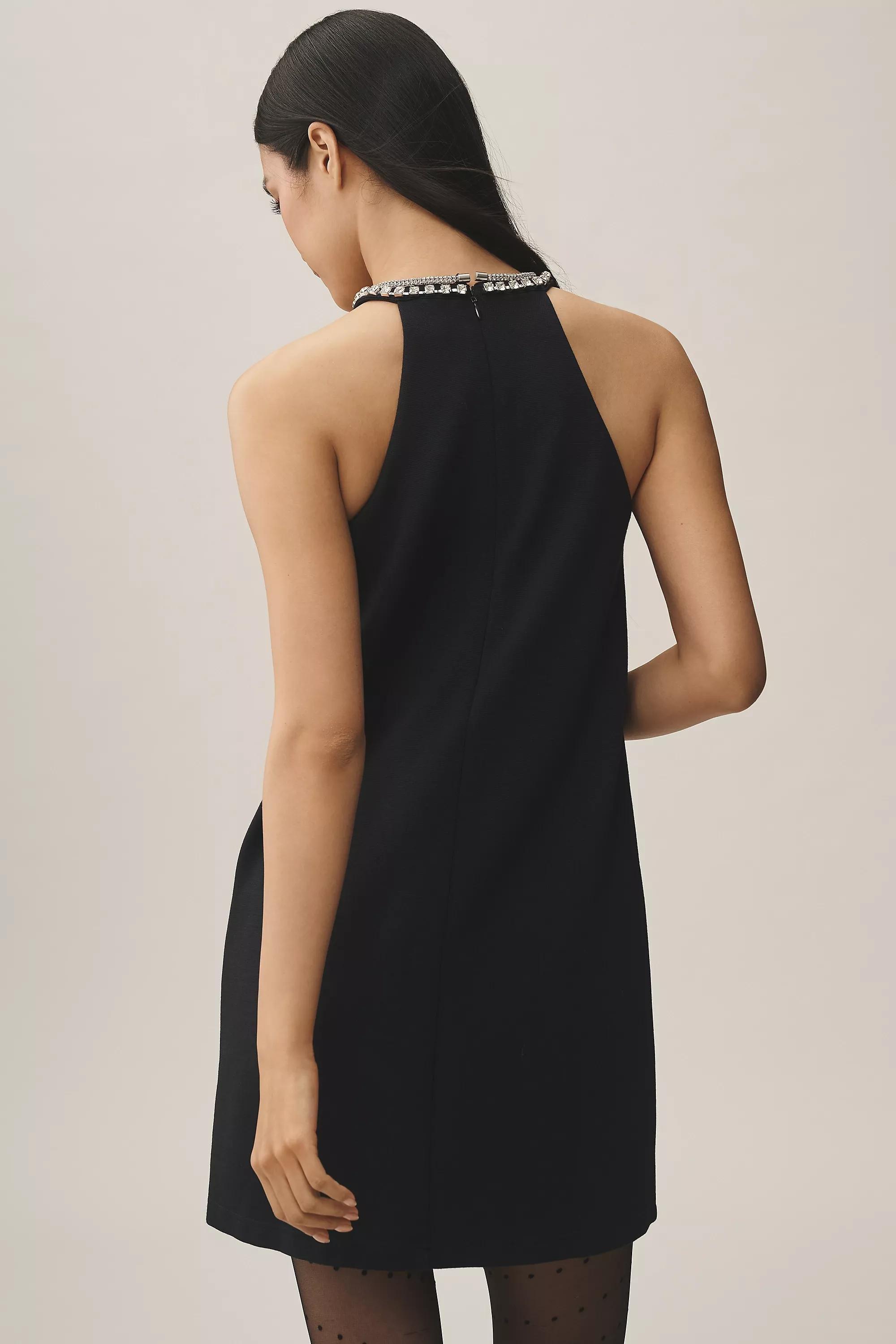 Maeve Sleeveless Rhinestone Cutout Mini Dress, Black, , large image number 2