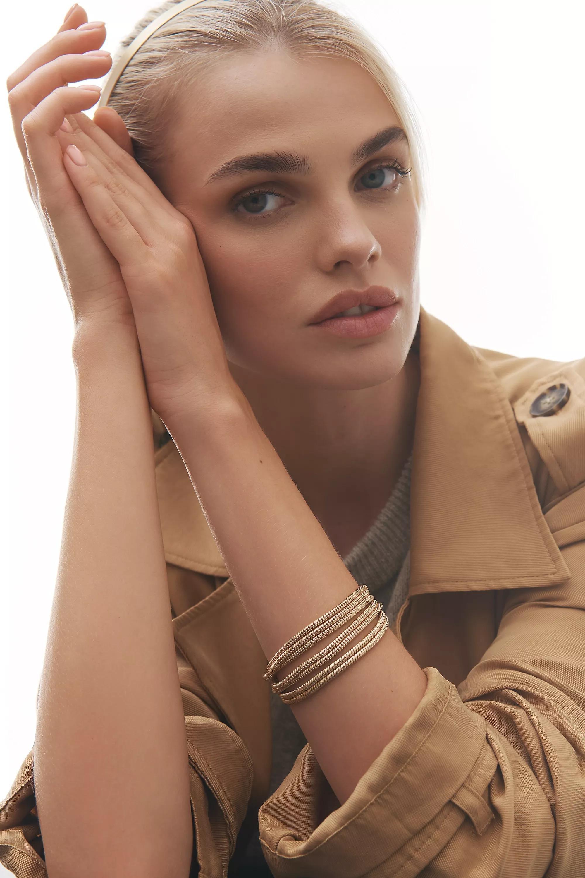 Multi Chain Bracelet, Gold, , medium
