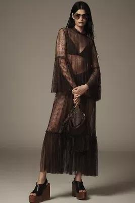 Anthropologie Lace Details Shift Maxi, Black, , large image number 2