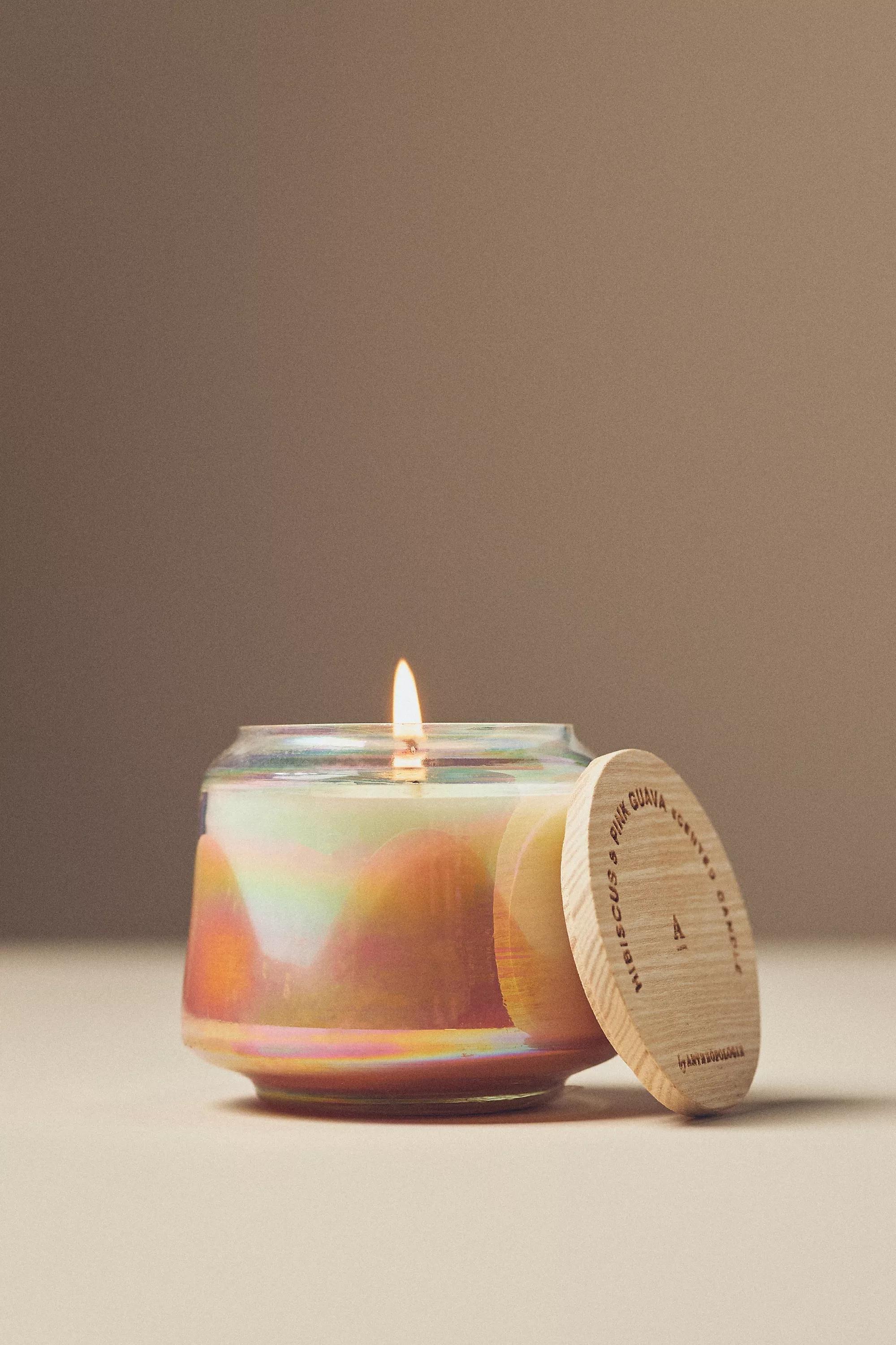 PEACH The Gather Candle by Anthropologie: Hibiscus & Pink Guava, , medium