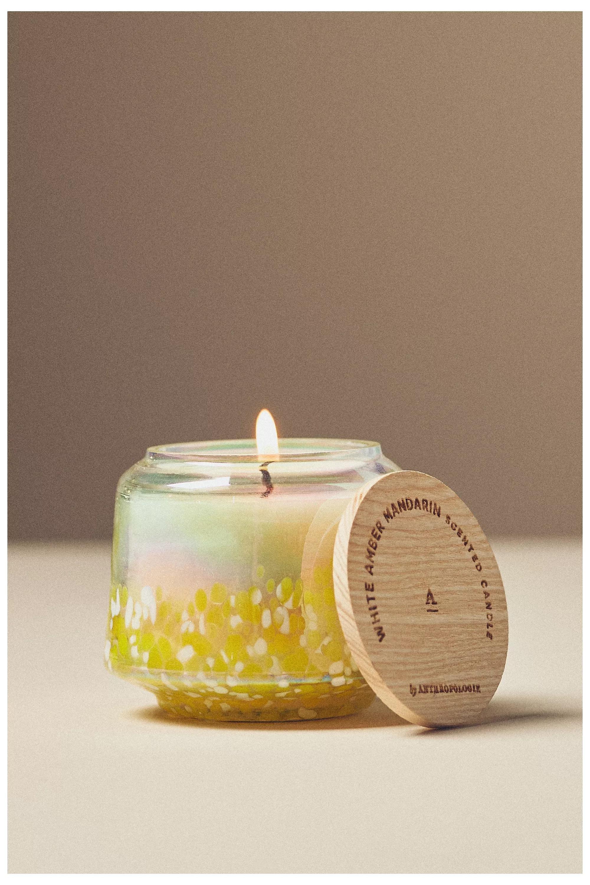 LT YELLOW The Gather Candle by Anthropologie: White Amber Mandarin Mini Edition, A501_0270, large image number 0