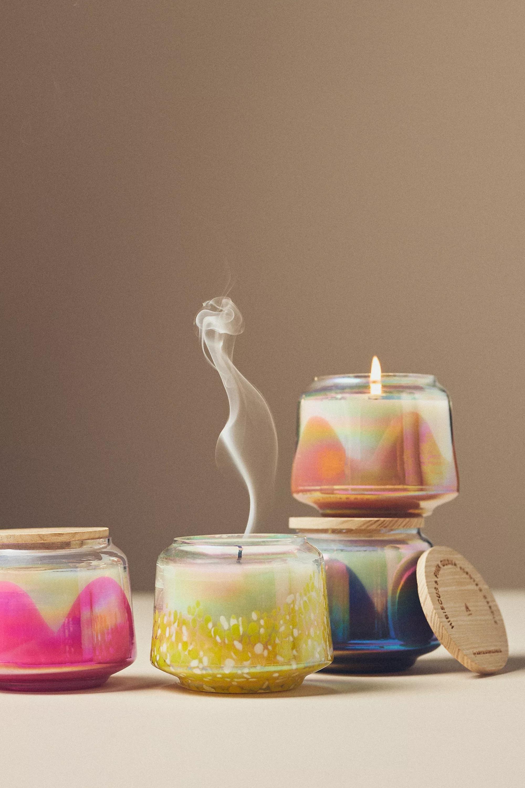 LT YELLOW The Gather Candle by Anthropologie: White Amber Mandarin Mini Edition, A501_0270, large image number 1