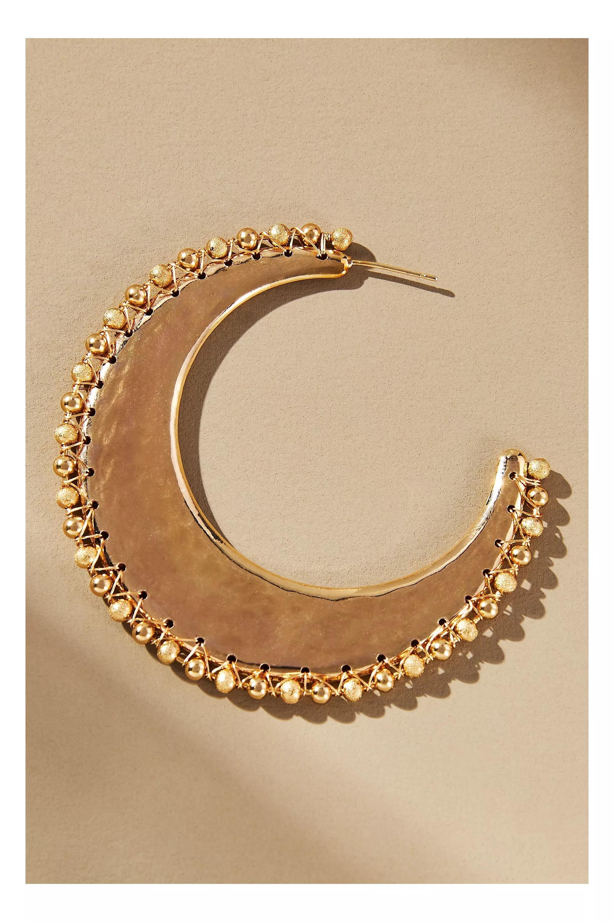 Western Spur Hoop Earrings,Gold, A501_0070, large image number 2