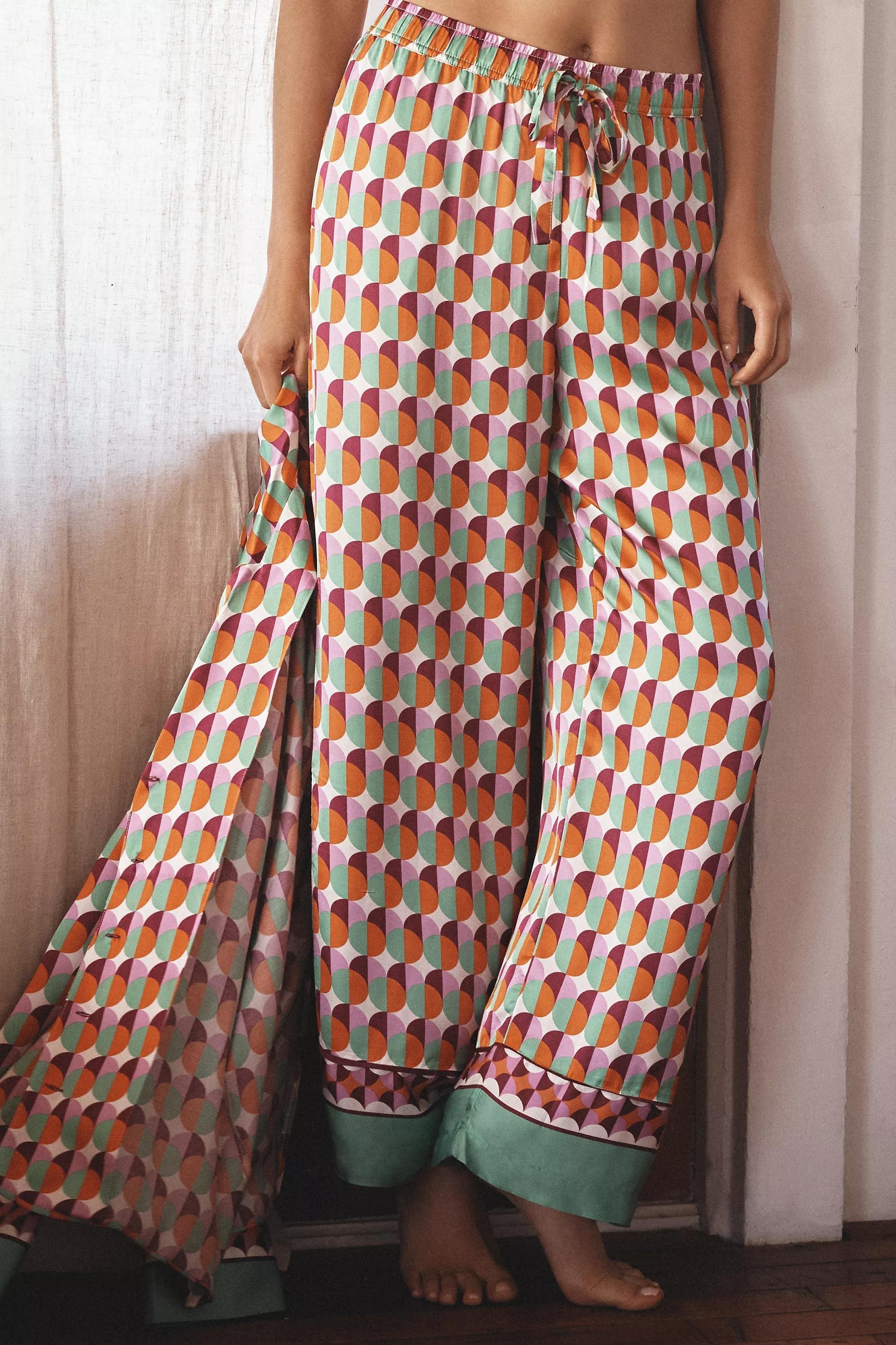 Anthropologie Printed Casual Trousers, Green, A501_0030, large image number 1