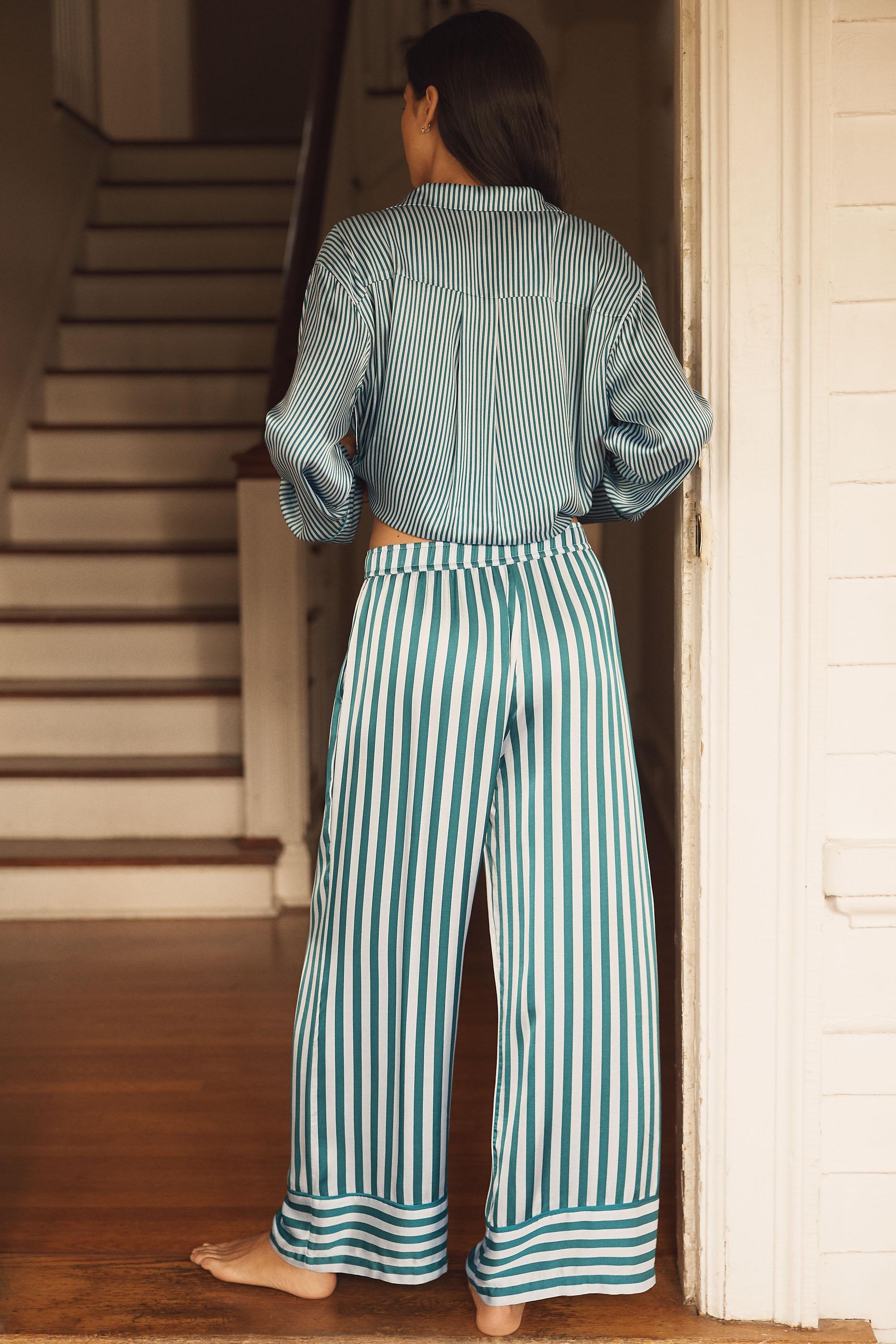 By Anthropologie Silky Pyjama Bottoms, Blue, Blue, large image number 2