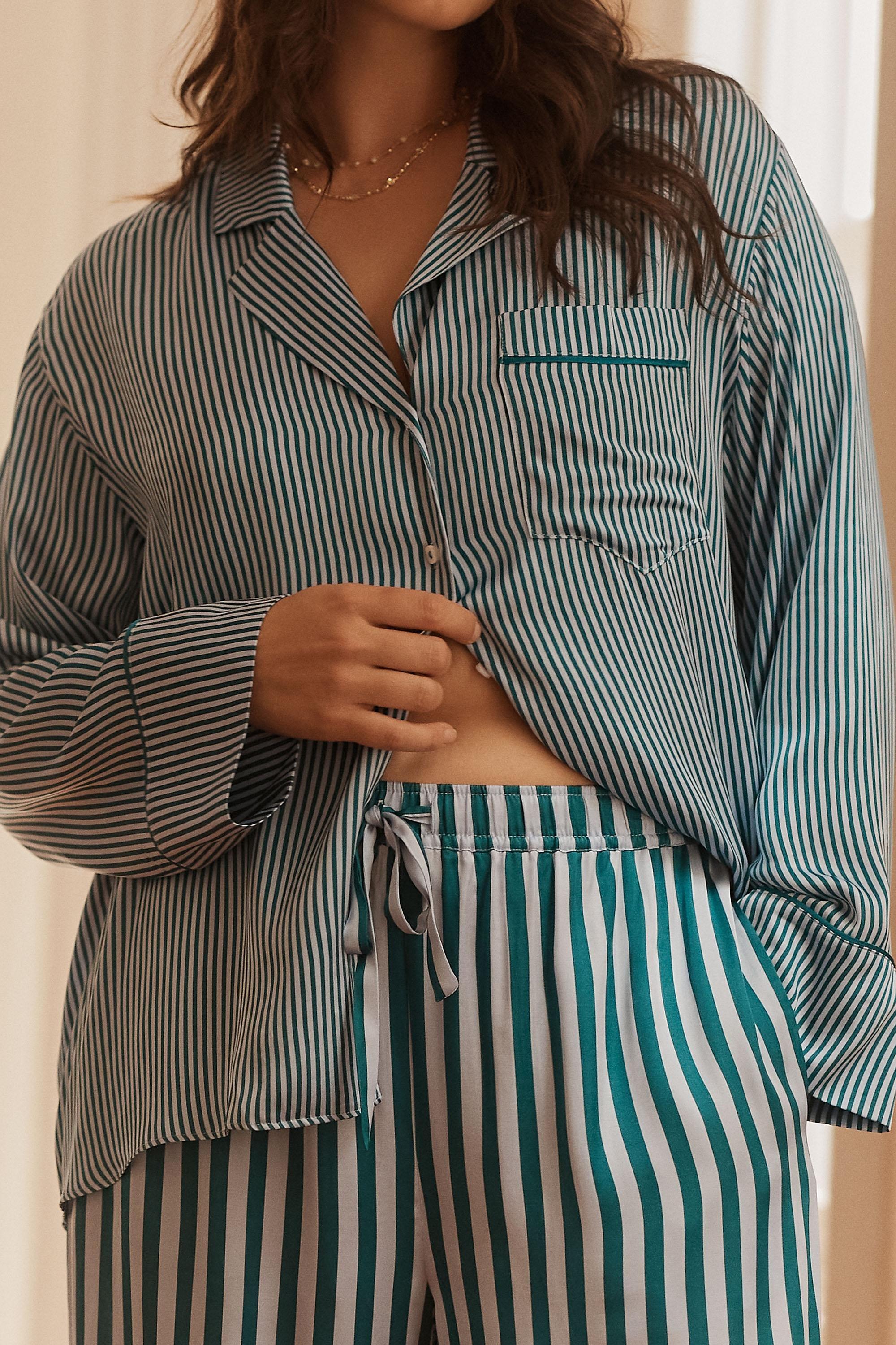 By Anthropologie Silky Pyjama Bottoms, Blue, Blue, large image number 4