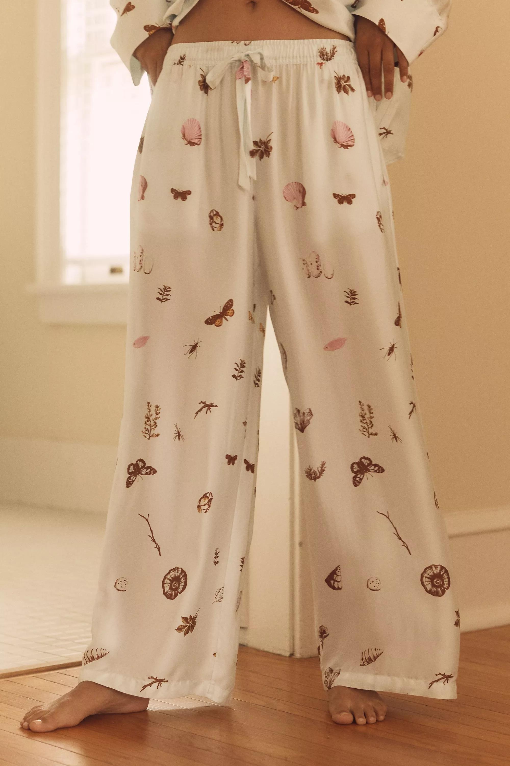 By Anthropologie Silky Pyjama Bottoms, Blue, , large image number 1