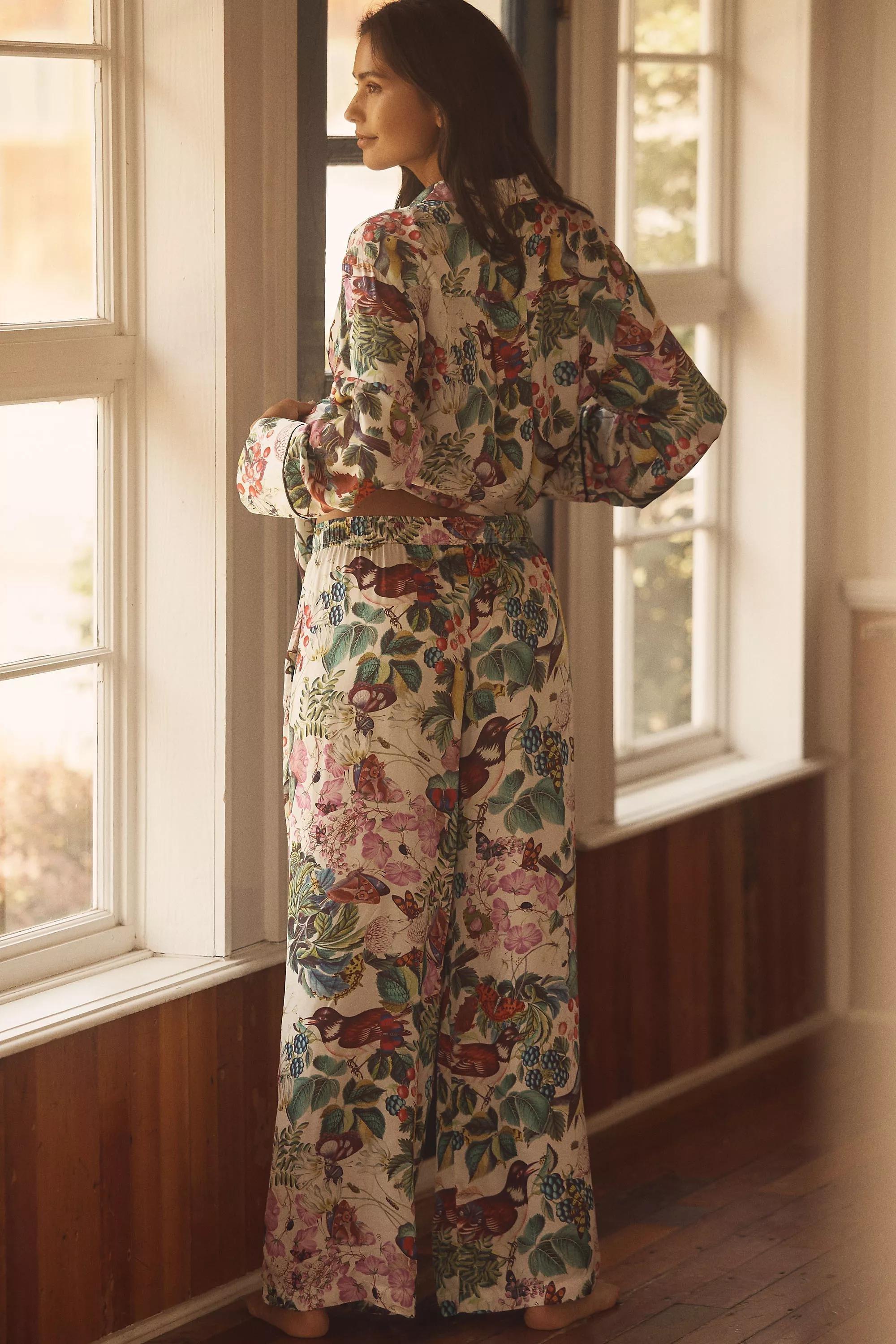 By Anthropologie Silky Pyjama Bottoms, Beige, A501_0211, large image number 2