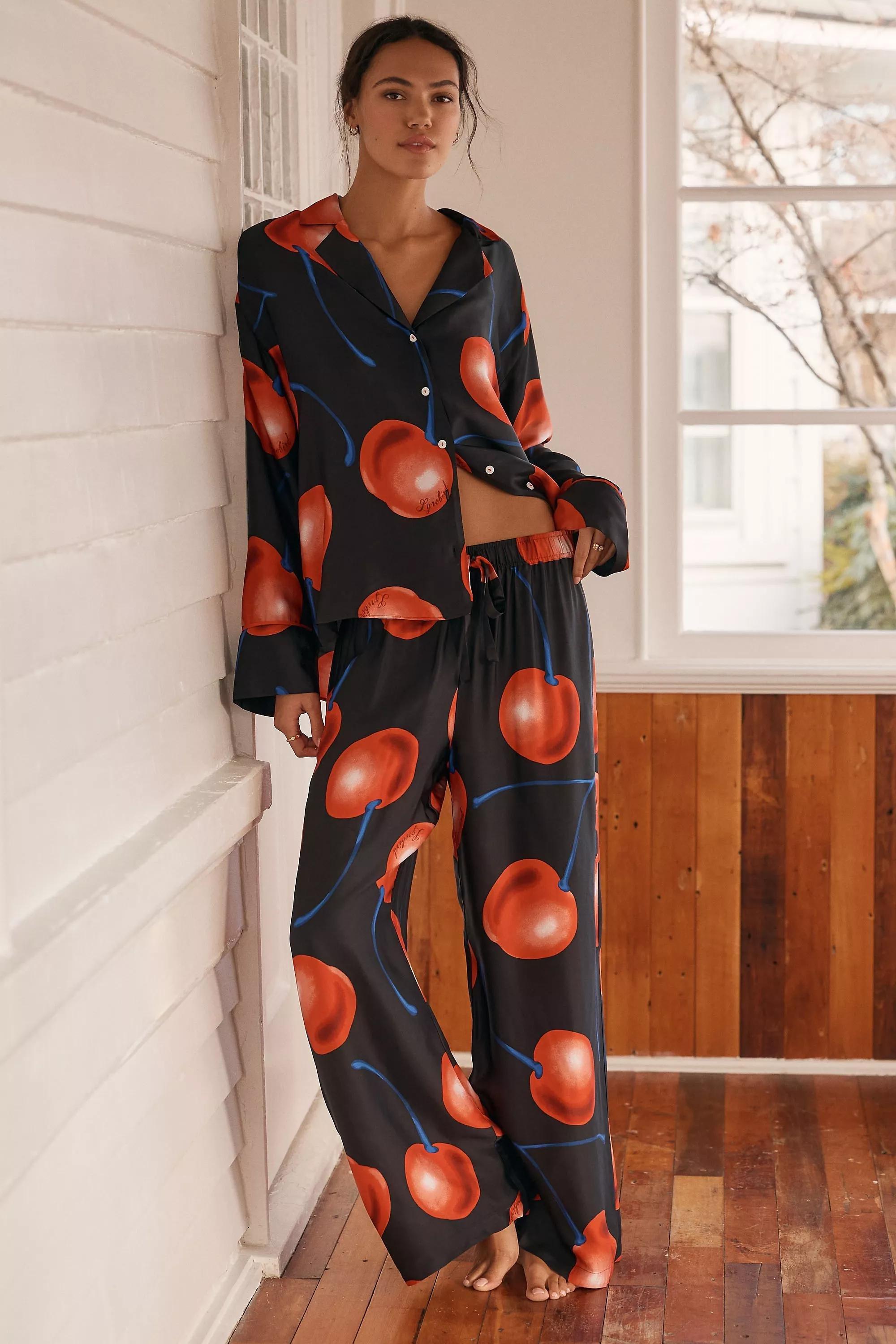 By Anthropologie Silky Pyjama Bottoms, Black, A501_0508, large image number 0