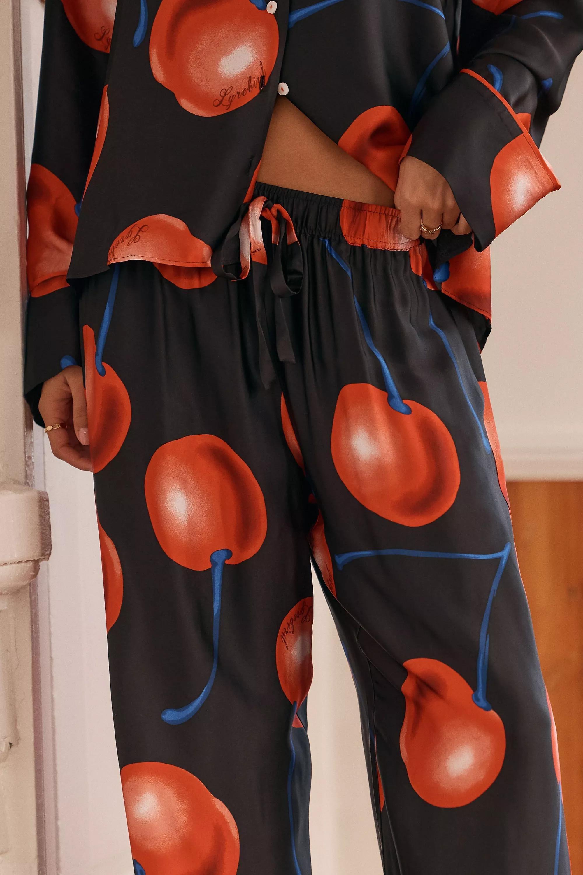 By Anthropologie Silky Pyjama Bottoms, Black, A501_0508, large image number 1