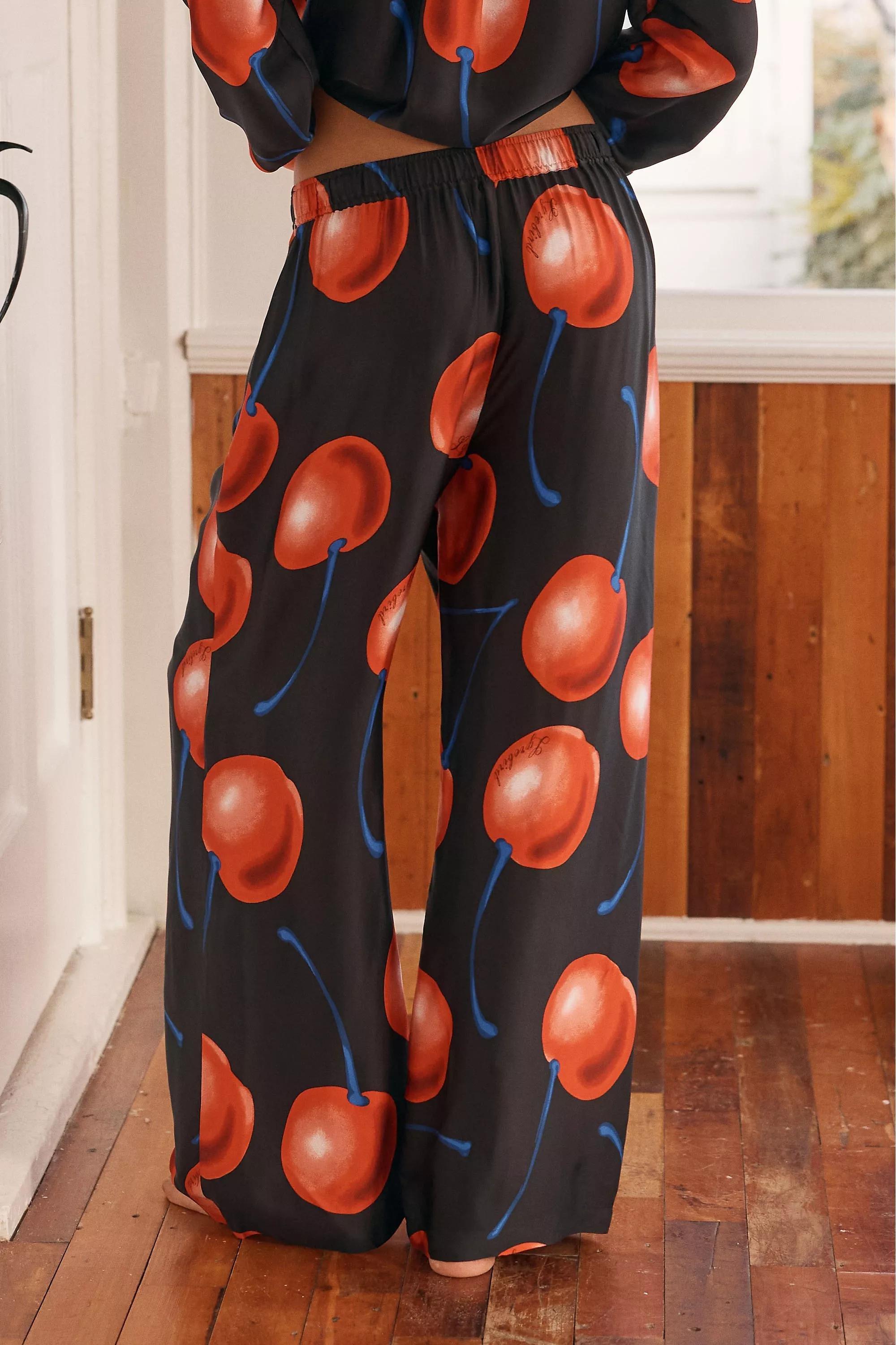 By Anthropologie Silky Pyjama Bottoms, Black, A501_0508, large image number 2