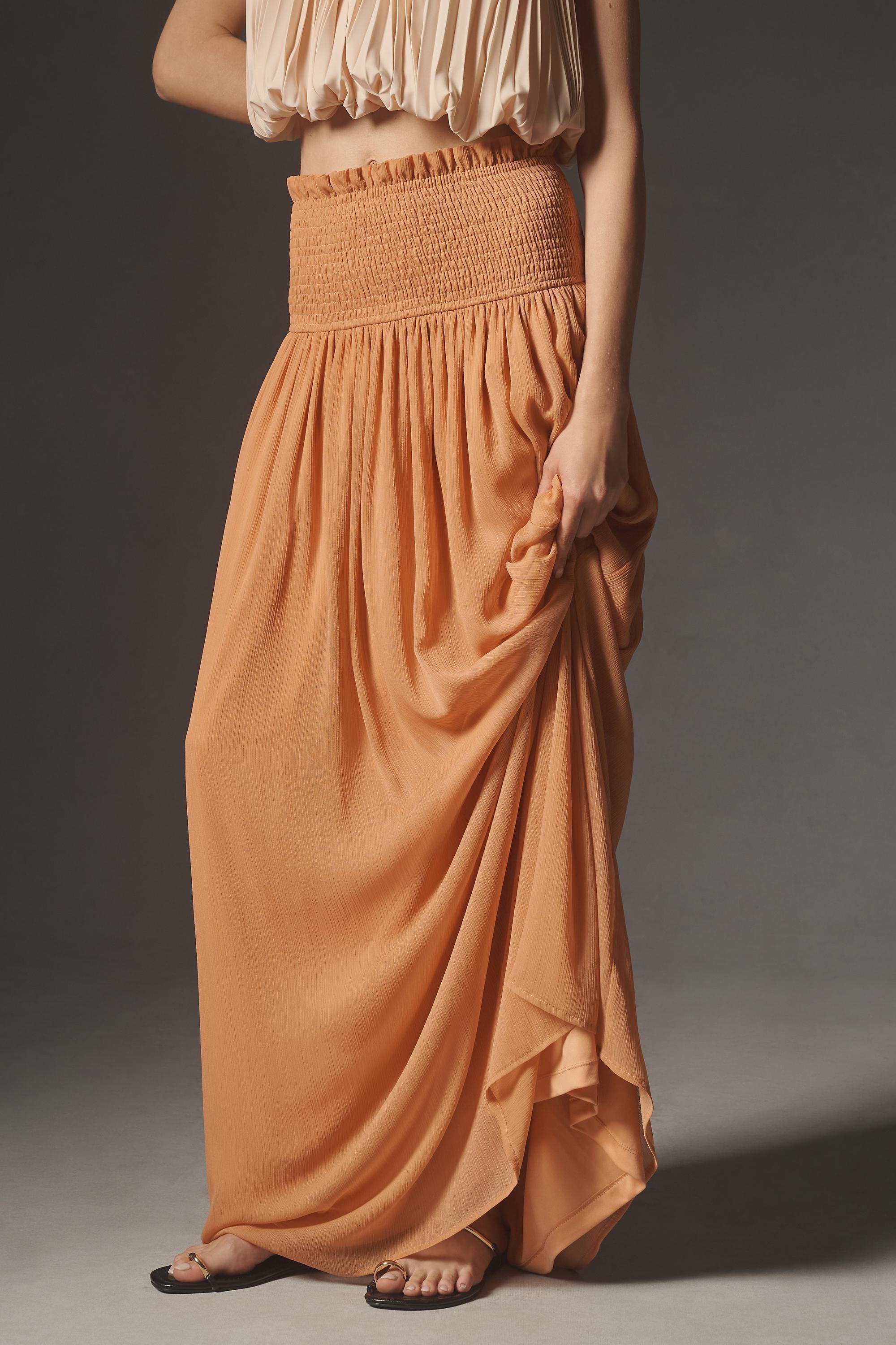 Anthropologie Frills Ruffle Flowy Maxi, Brown, , large image number 1